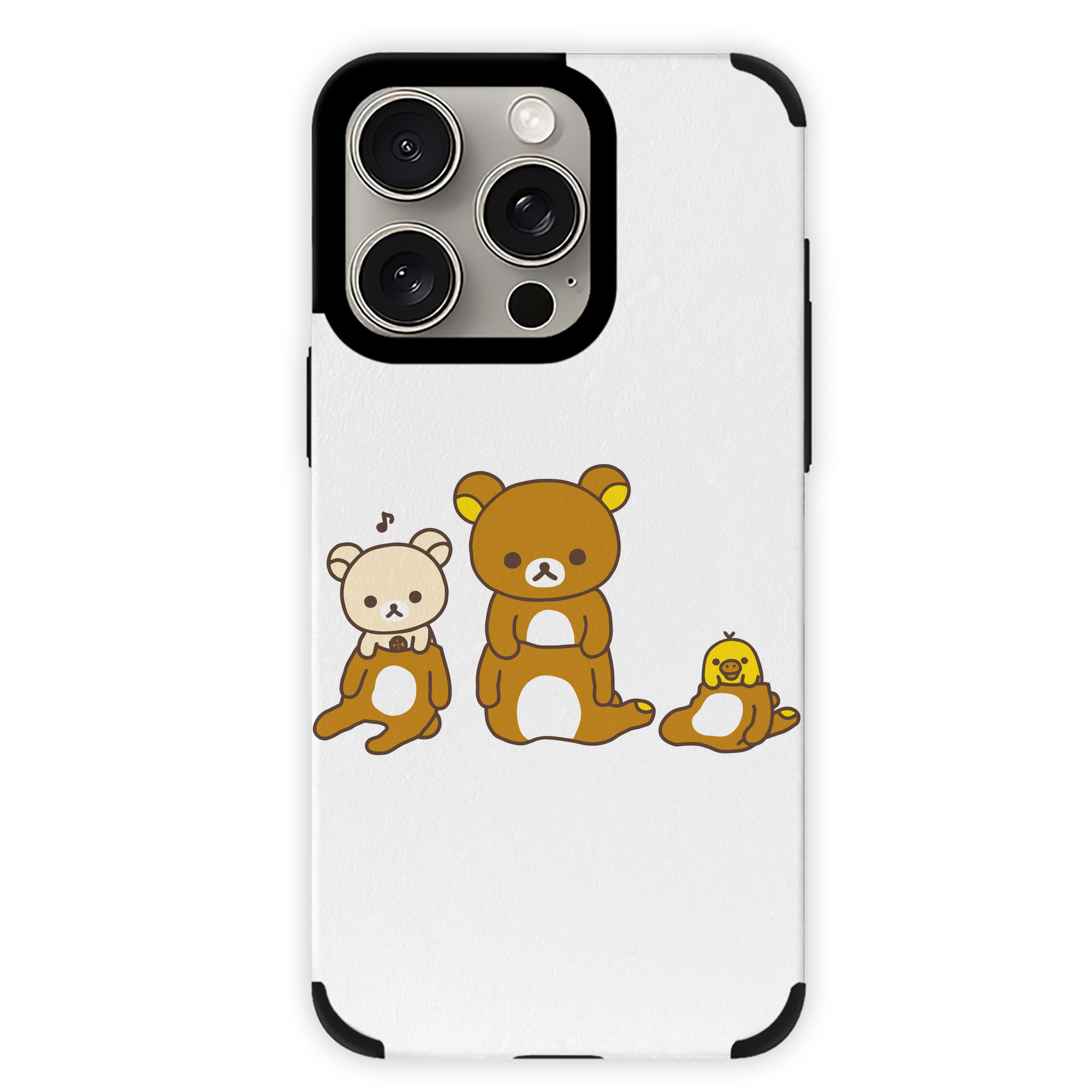 （画像用） リラックマ リラックマ キイロイトリ Rilakkuma Korilakkuma Kiiroitori 【iPhone15ProMax対応】 PUレザー スマホケース 耐衝撃＆黄変防止