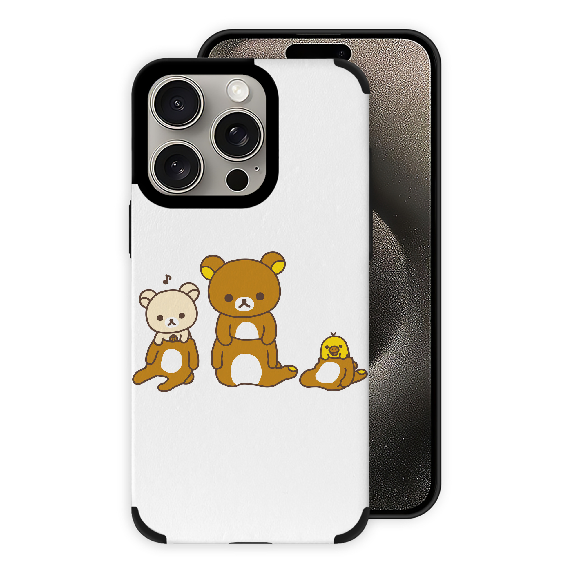 （画像用） リラックマ リラックマ キイロイトリ Rilakkuma Korilakkuma Kiiroitori 【iPhone15ProMax対応】 PUレザー スマホケース 耐衝撃＆黄変防止
