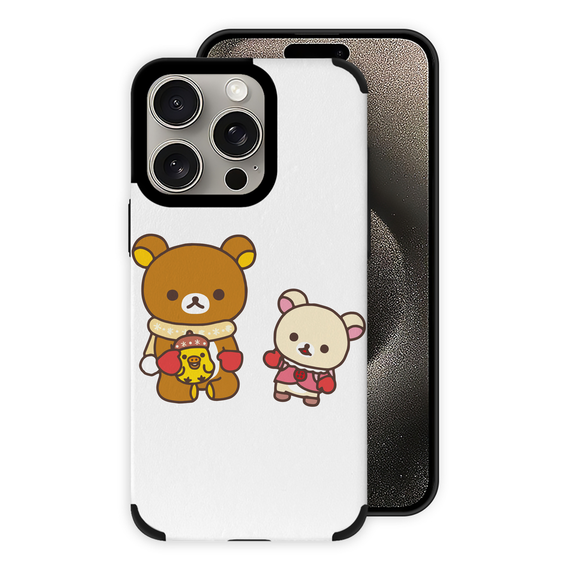 （画像用） リラックマ リラックマ キイロイトリ Rilakkuma Korilakkuma Kiiroitori 【iPhone15ProMax対応】 PUレザー スマホケース 耐衝撃＆黄変防止