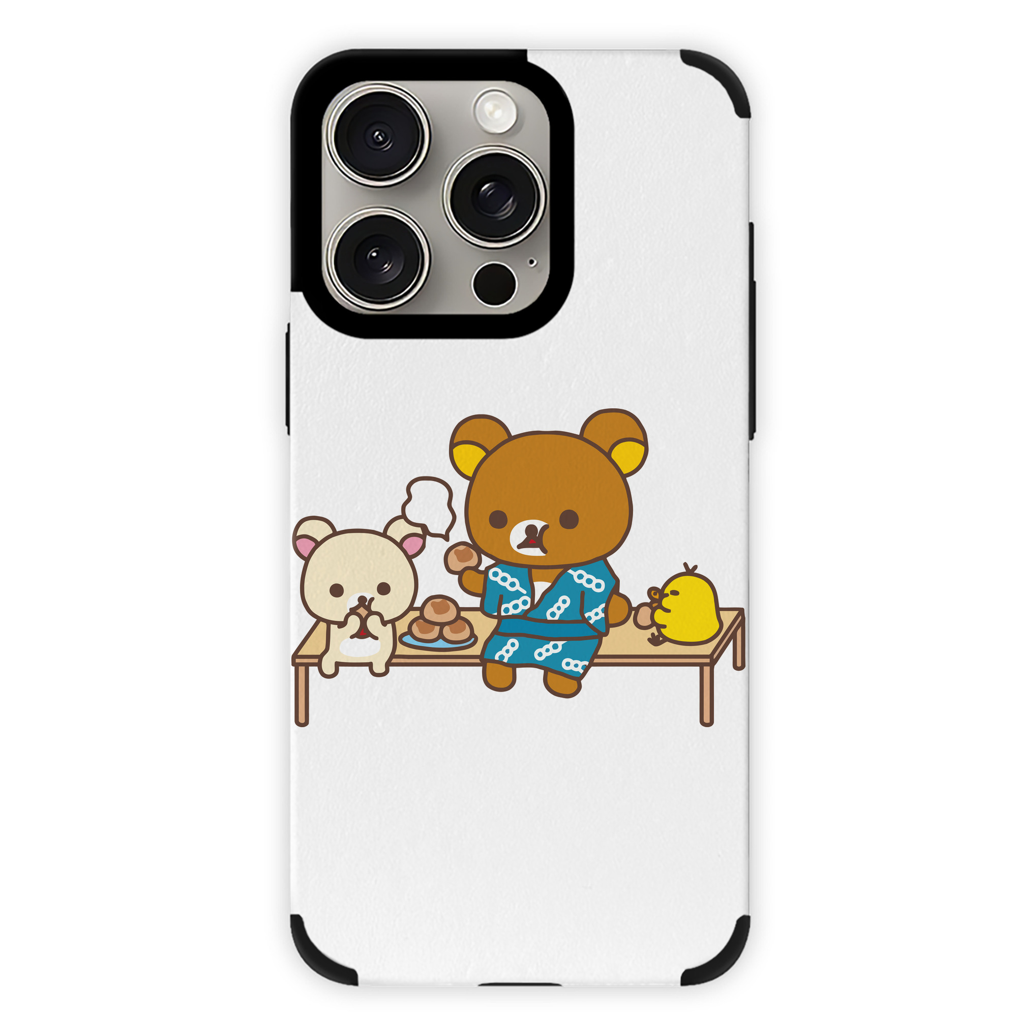 （画像用） リラックマ リラックマ キイロイトリ Rilakkuma Korilakkuma Kiiroitori 【iPhone15ProMax対応】 PUレザー スマホケース 耐衝撃＆黄変防止