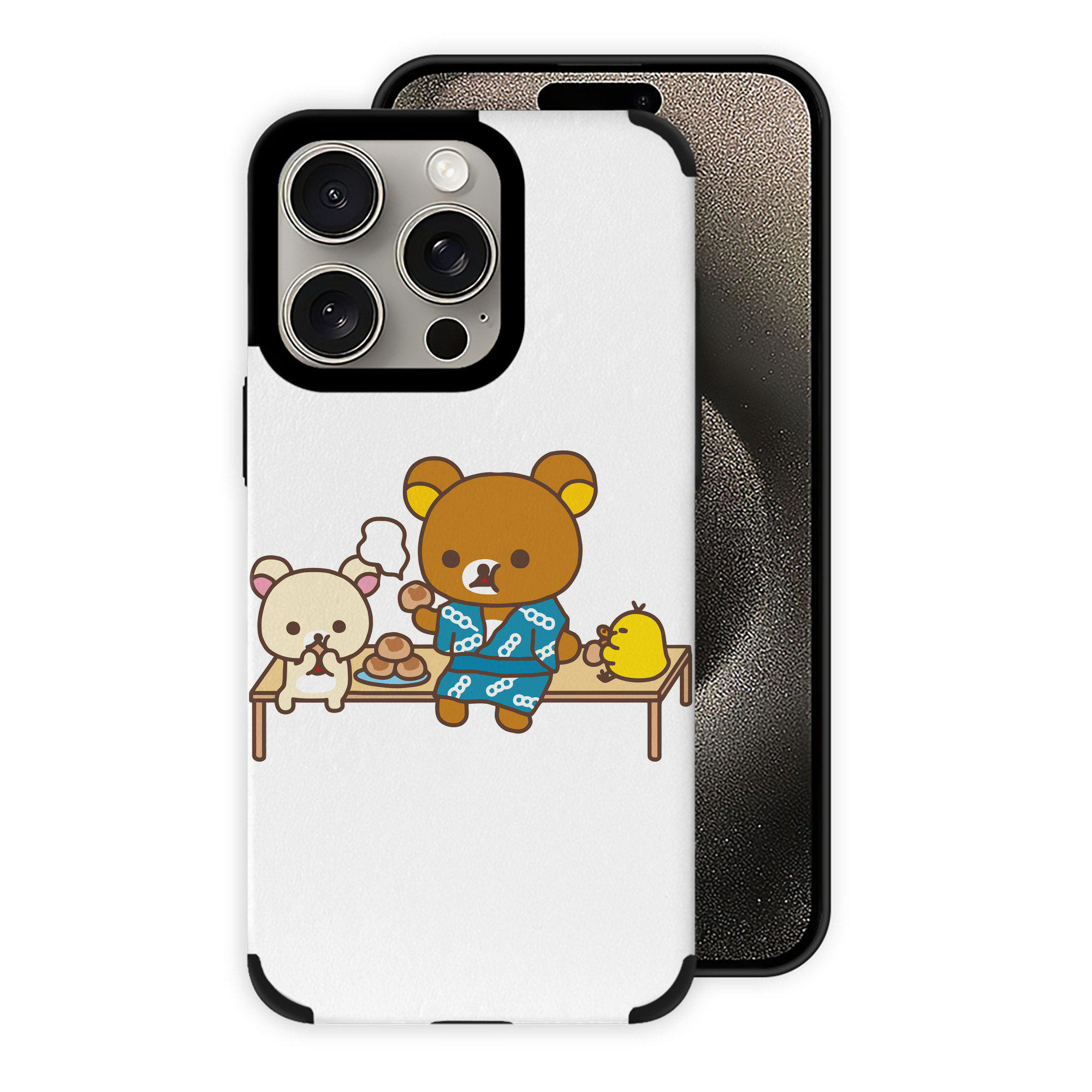 （画像用） リラックマ リラックマ キイロイトリ Rilakkuma Korilakkuma Kiiroitori 【iPhone15ProMax対応】 PUレザー スマホケース 耐衝撃＆黄変防止
