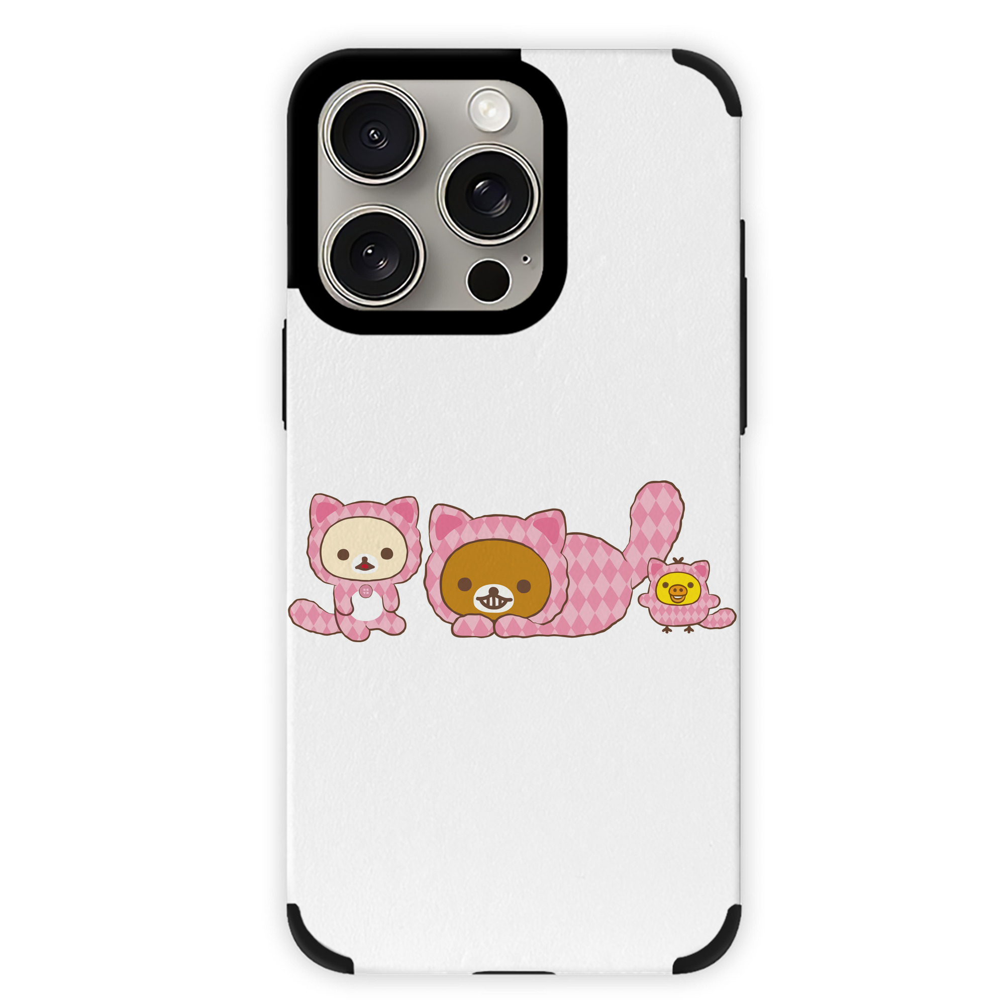 （画像用） リラックマ リラックマ キイロイトリ Rilakkuma Korilakkuma Kiiroitori 【iPhone15ProMax対応】 PUレザー スマホケース 耐衝撃＆黄変防止