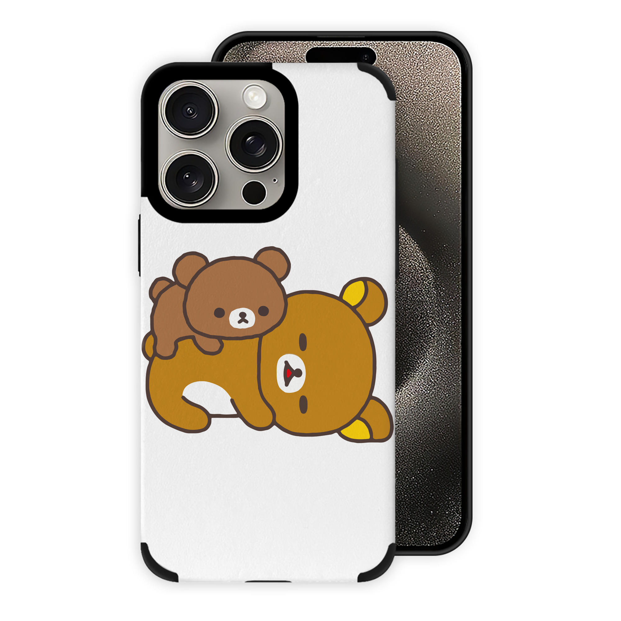 （画像用） リラックマ リラックマ キイロイトリ Rilakkuma Korilakkuma Kiiroitori 【iPhone15ProMax対応】 PUレザー スマホケース 耐衝撃＆黄変防止