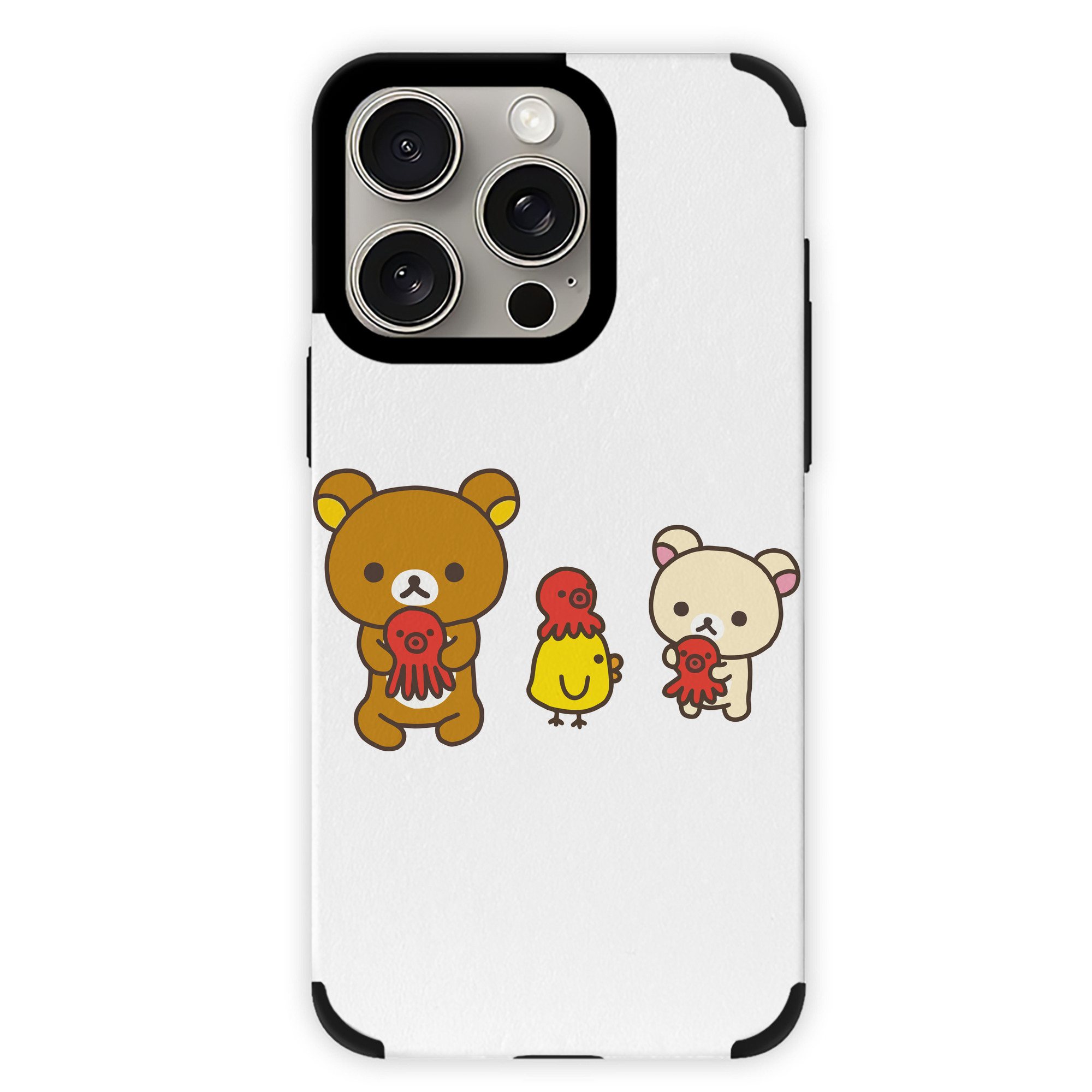 （画像用） リラックマ リラックマ キイロイトリ Rilakkuma Korilakkuma Kiiroitori 【iPhone15ProMax対応】 PUレザー スマホケース 耐衝撃＆黄変防止