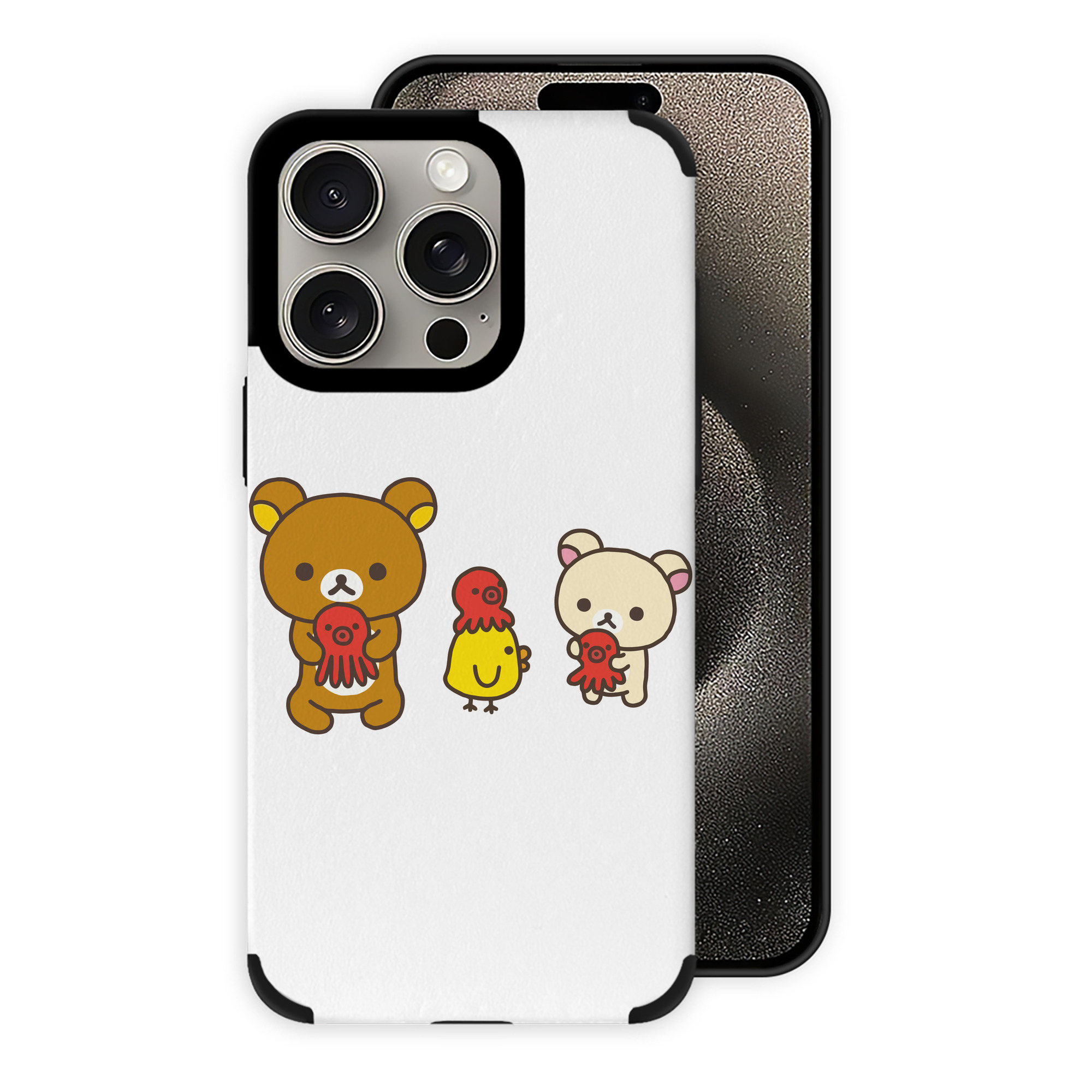 （画像用） リラックマ リラックマ キイロイトリ Rilakkuma Korilakkuma Kiiroitori 【iPhone15ProMax対応】 PUレザー スマホケース 耐衝撃＆黄変防止