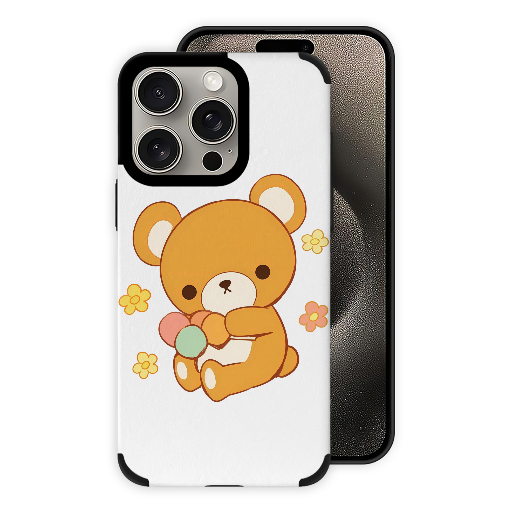 （画像用） リラックマ リラックマ キイロイトリ Rilakkuma Korilakkuma Kiiroitori 【iPhone15ProMax対応】 PUレザー スマホケース 耐衝撃＆黄変防止