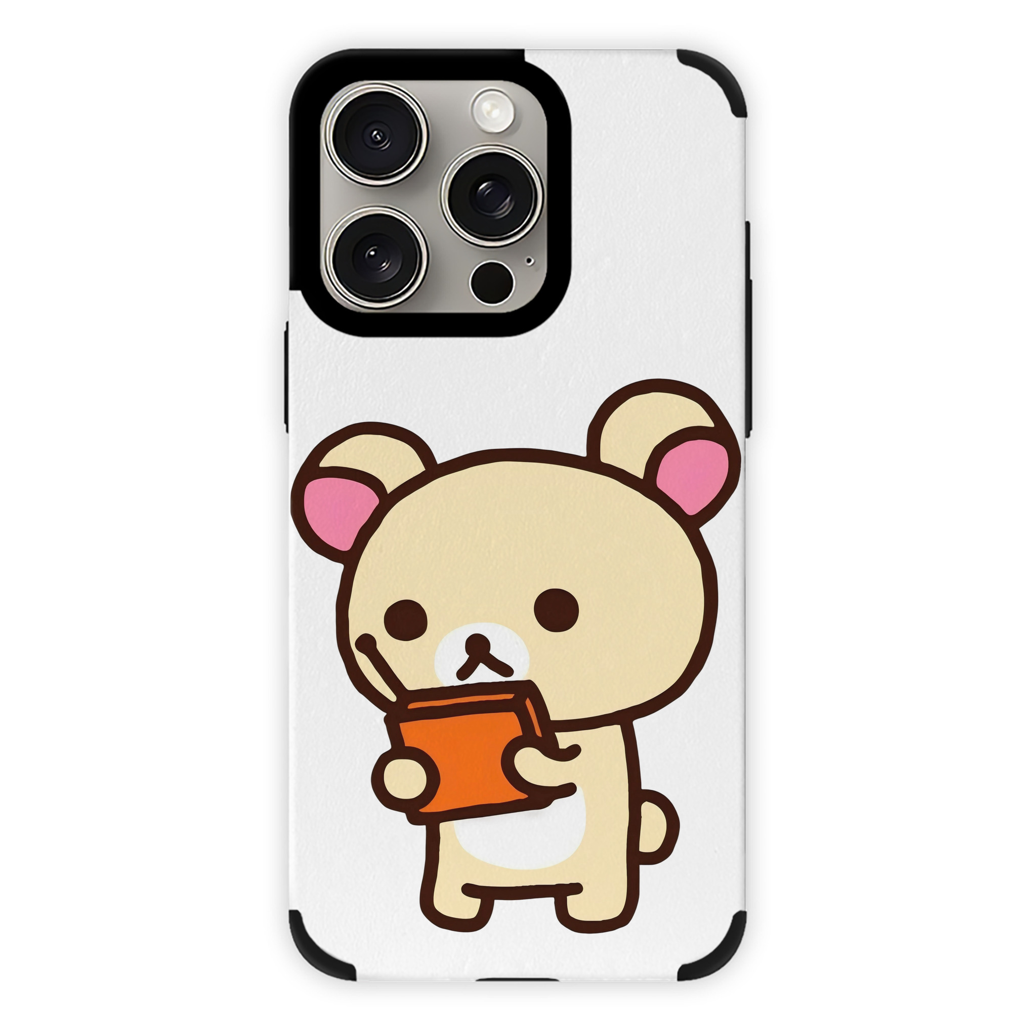 （画像用） リラックマ リラックマ キイロイトリ Rilakkuma Korilakkuma Kiiroitori 【iPhone15ProMax対応】 PUレザー スマホケース 耐衝撃＆黄変防止