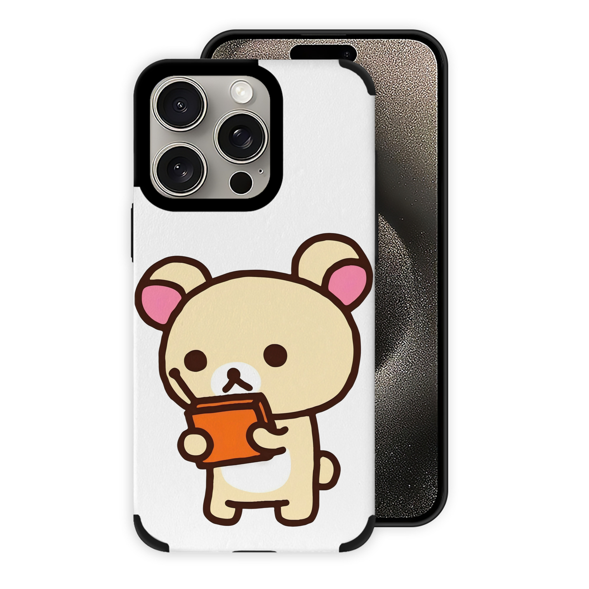 （画像用） リラックマ リラックマ キイロイトリ Rilakkuma Korilakkuma Kiiroitori 【iPhone15ProMax対応】 PUレザー スマホケース 耐衝撃＆黄変防止