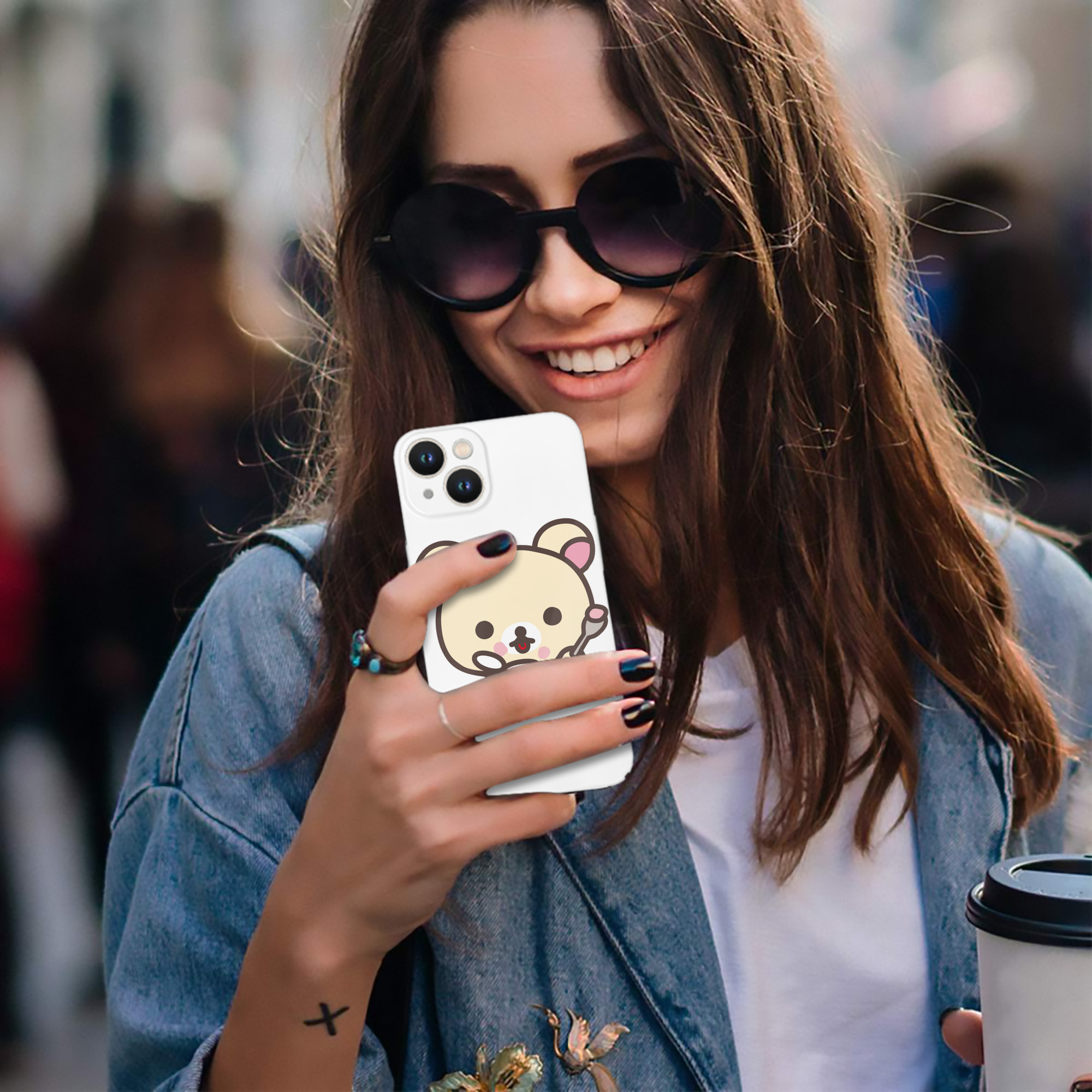 （画像用） リラックマ リラックマ キイロイトリ Rilakkuma Korilakkuma Kiiroitori 【iPhone 14シリーズ対応】ハードケース