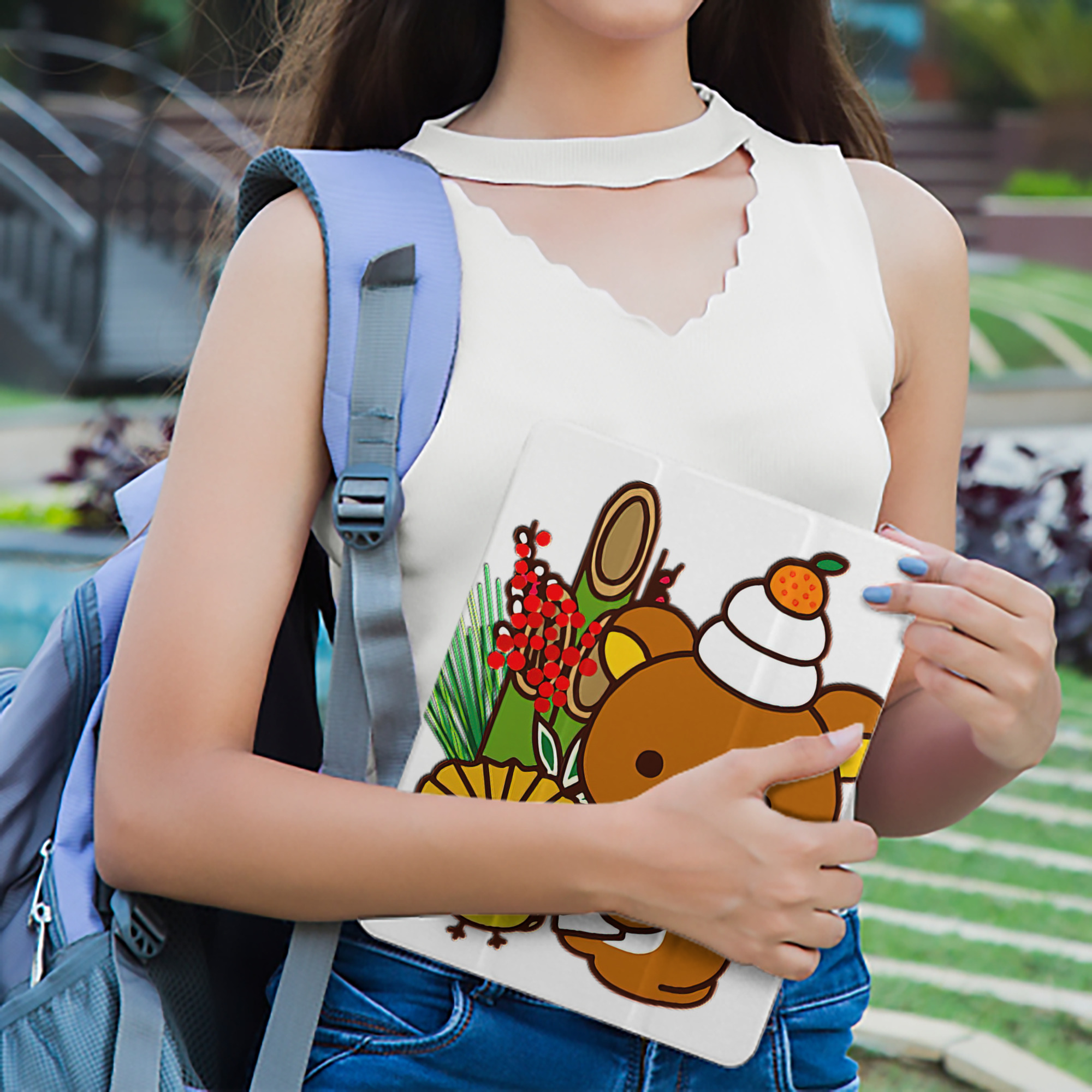 リラックマ リラックマ キイロイトリ Rilakkuma Korilakkuma Kiiroitori IPad ケース ペン収納付き 三つ折りスタンド PUレザー×シリコン 対応機種9.5/10.5/10.9インチ