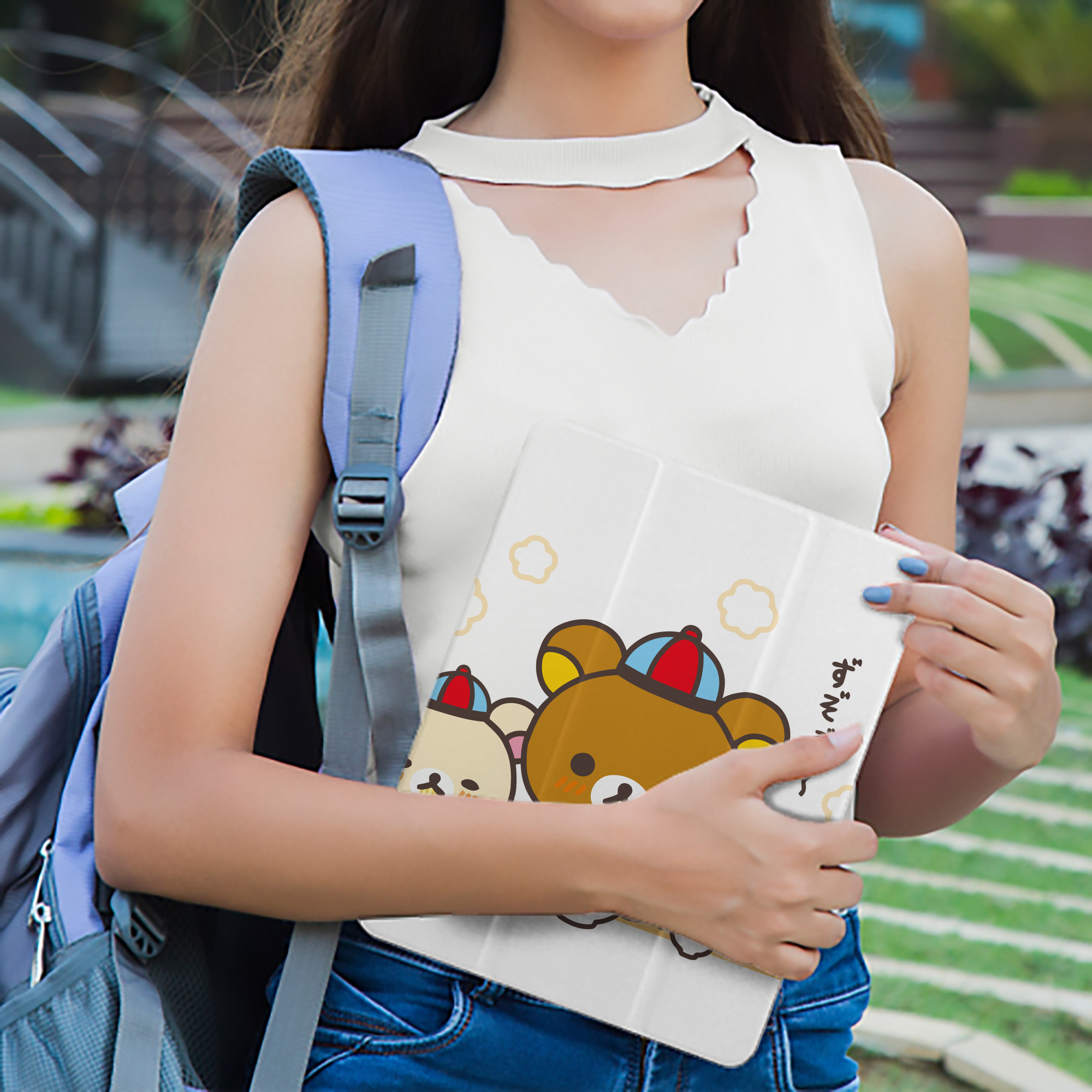 リラックマ リラックマ キイロイトリ Rilakkuma Korilakkuma Kiiroitori IPad ケース ペン収納付き 三つ折りスタンド PUレザー×シリコン 対応機種9.5/10.5/10.9インチ