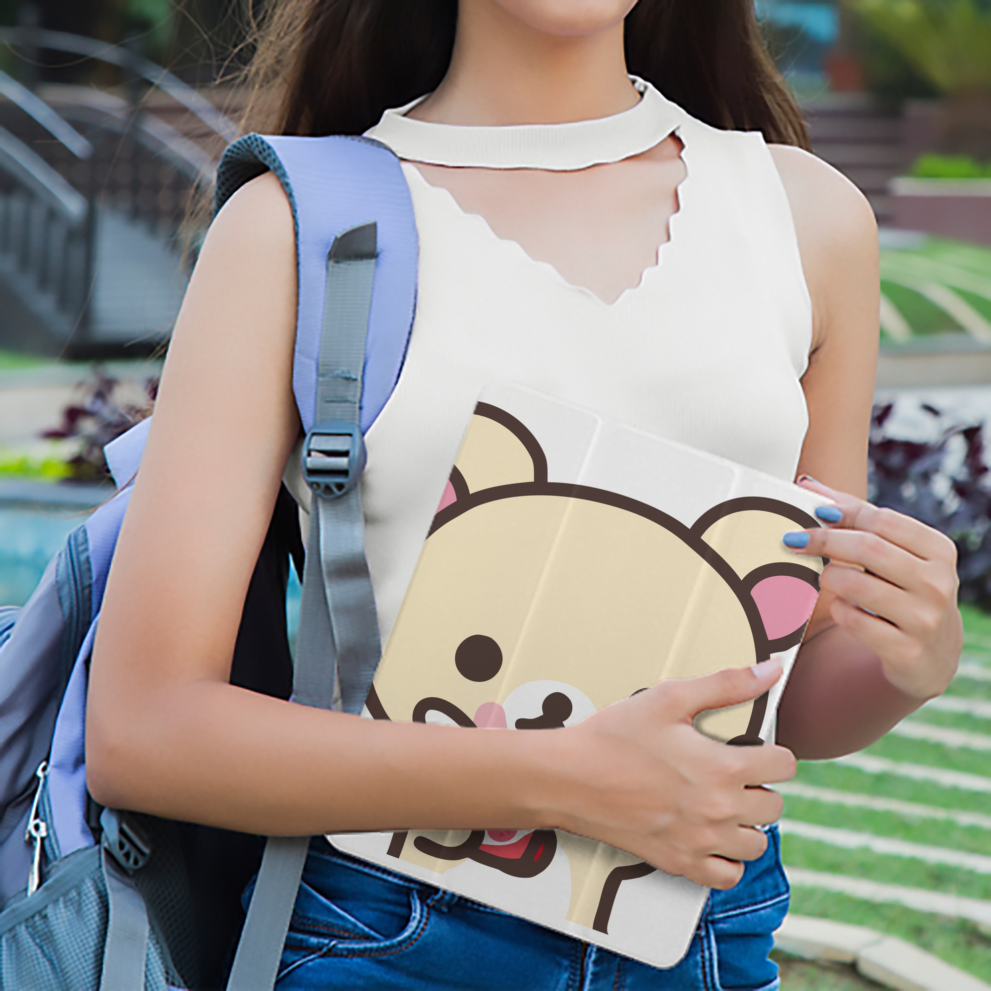 リラックマ リラックマ キイロイトリ Rilakkuma Korilakkuma Kiiroitori IPad ケース ペン収納付き 三つ折りスタンド PUレザー×シリコン 対応機種9.5/10.5/10.9インチ
