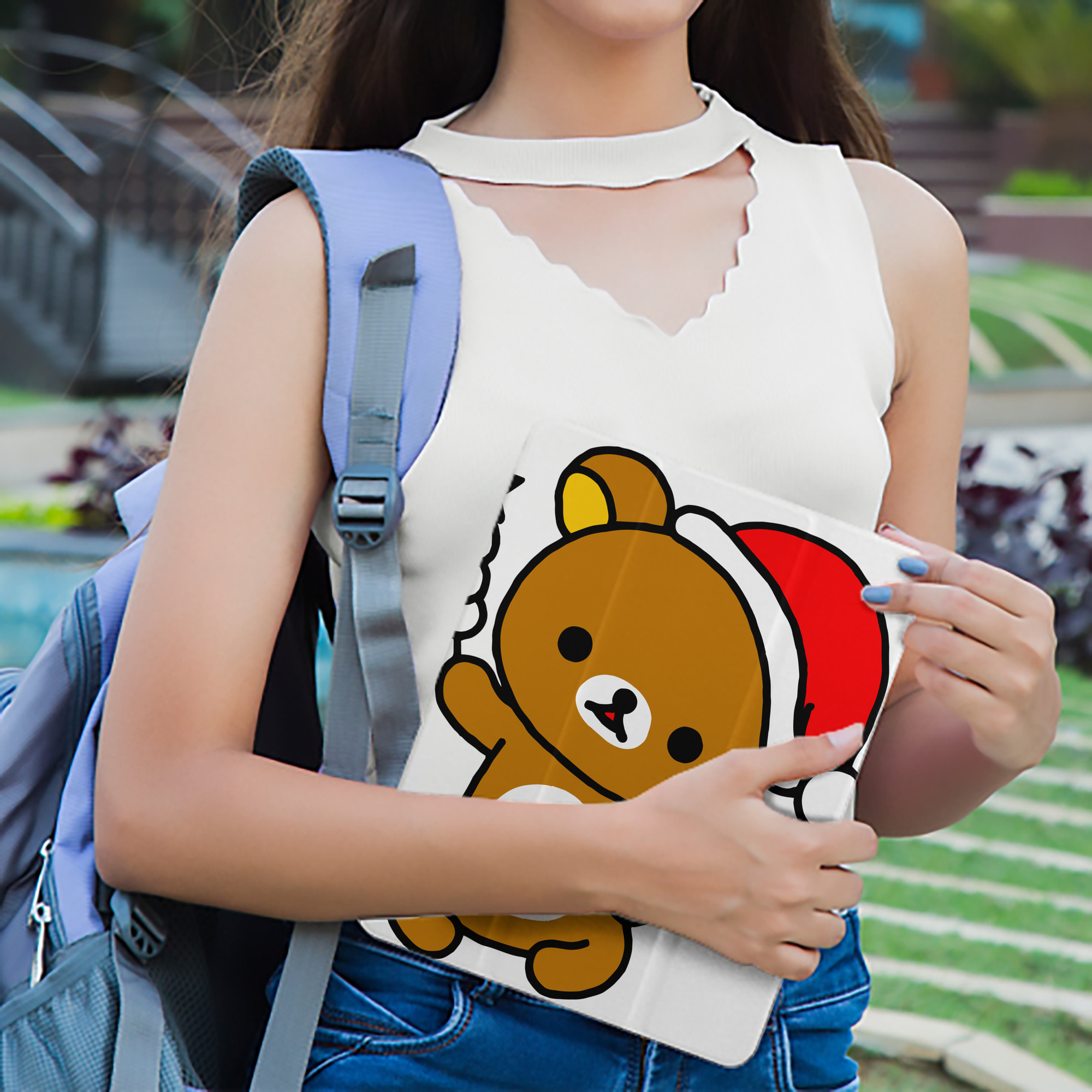 リラックマ リラックマ キイロイトリ Rilakkuma Korilakkuma Kiiroitori IPad ケース ペン収納付き 三つ折りスタンド PUレザー×シリコン 対応機種9.5/10.5/10.9インチ