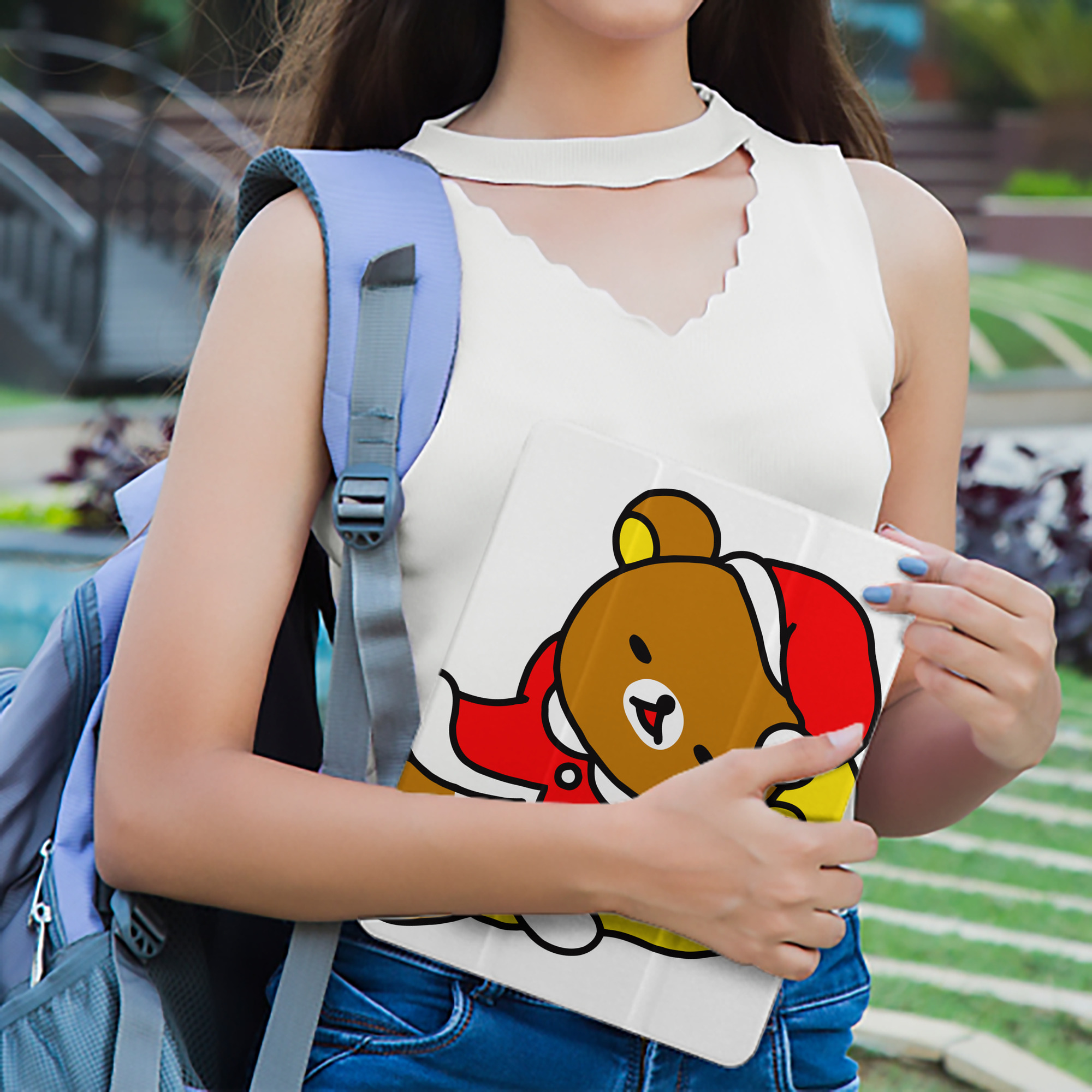 リラックマ リラックマ キイロイトリ Rilakkuma Korilakkuma Kiiroitori IPad ケース ペン収納付き 三つ折りスタンド PUレザー×シリコン 対応機種9.5/10.5/10.9インチ