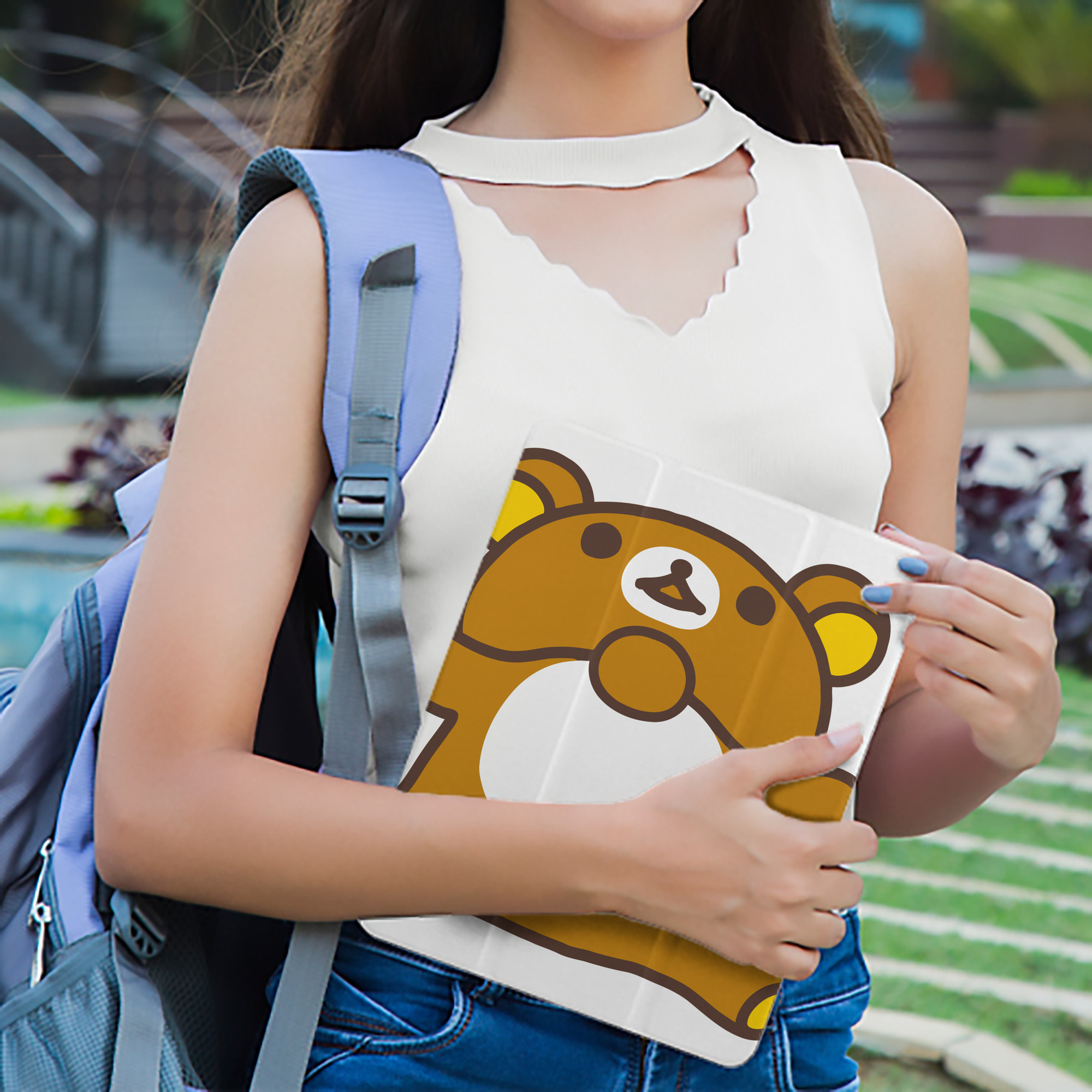 リラックマ リラックマ キイロイトリ Rilakkuma Korilakkuma Kiiroitori IPad ケース ペン収納付き 三つ折りスタンド PUレザー×シリコン 対応機種9.5/10.5/10.9インチ