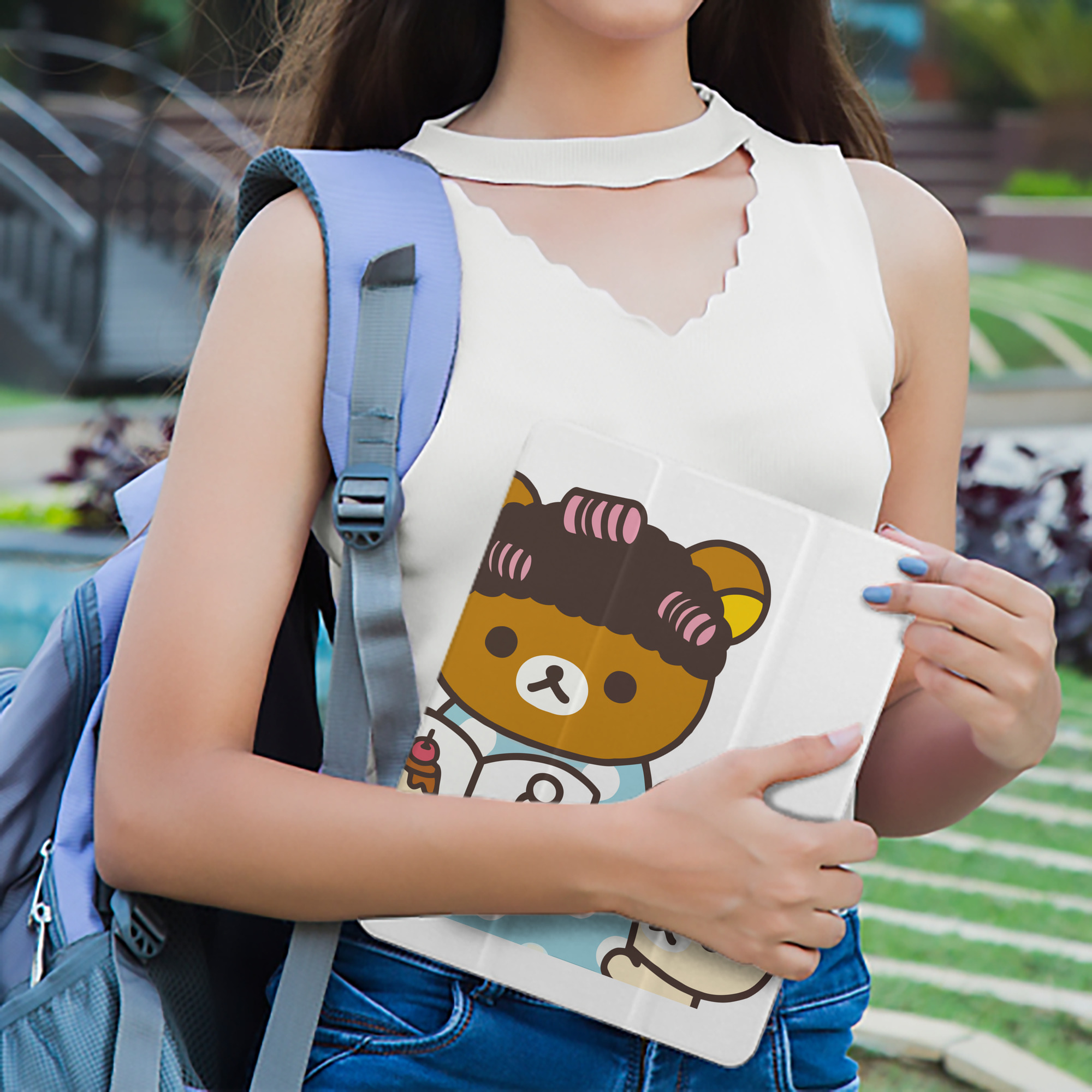 リラックマ リラックマ キイロイトリ Rilakkuma Korilakkuma Kiiroitori IPad ケース ペン収納付き 三つ折りスタンド PUレザー×シリコン 対応機種9.5/10.5/10.9インチ