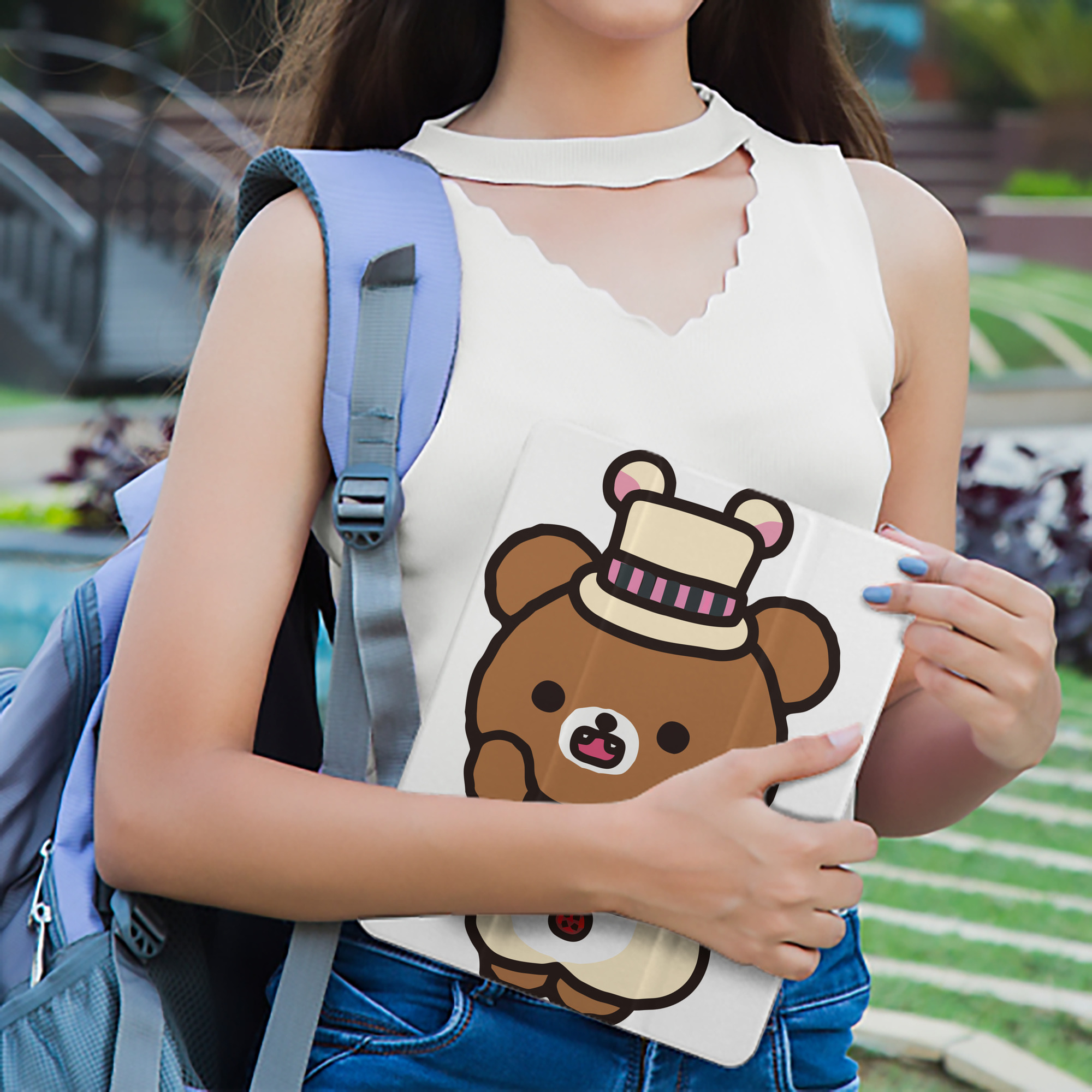 リラックマ リラックマ キイロイトリ Rilakkuma Korilakkuma Kiiroitori IPad ケース ペン収納付き 三つ折りスタンド PUレザー×シリコン 対応機種9.5/10.5/10.9インチ
