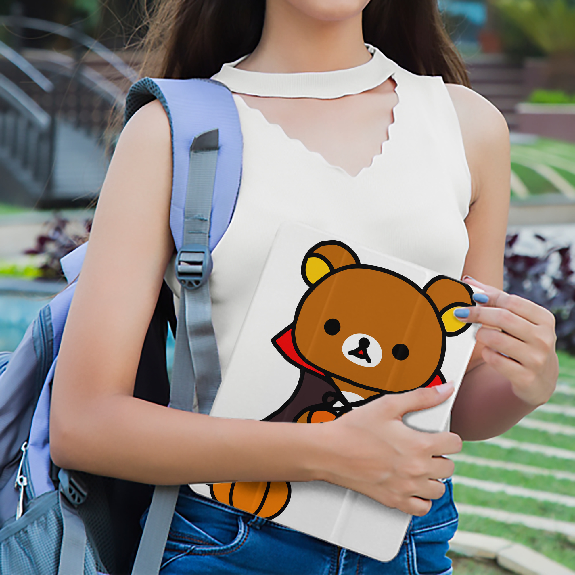 リラックマ リラックマ キイロイトリ Rilakkuma Korilakkuma Kiiroitori IPad ケース ペン収納付き 三つ折りスタンド PUレザー×シリコン 対応機種9.5/10.5/10.9インチ