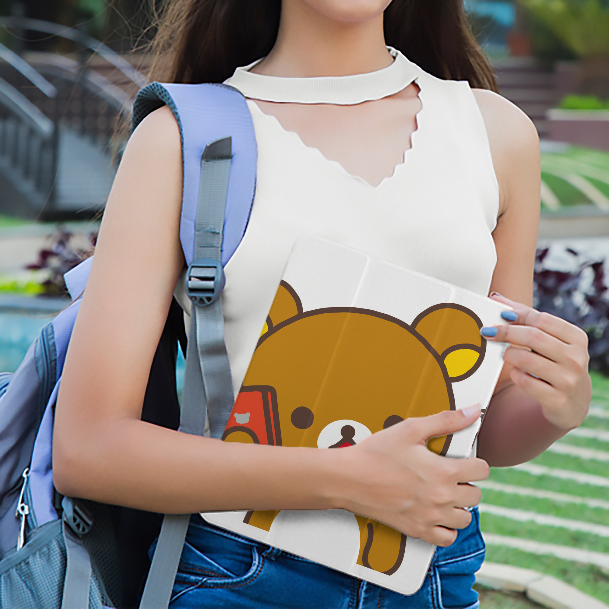 リラックマ リラックマ キイロイトリ Rilakkuma Korilakkuma Kiiroitori IPad ケース ペン収納付き 三つ折りスタンド PUレザー×シリコン 対応機種9.5/10.5/10.9インチ