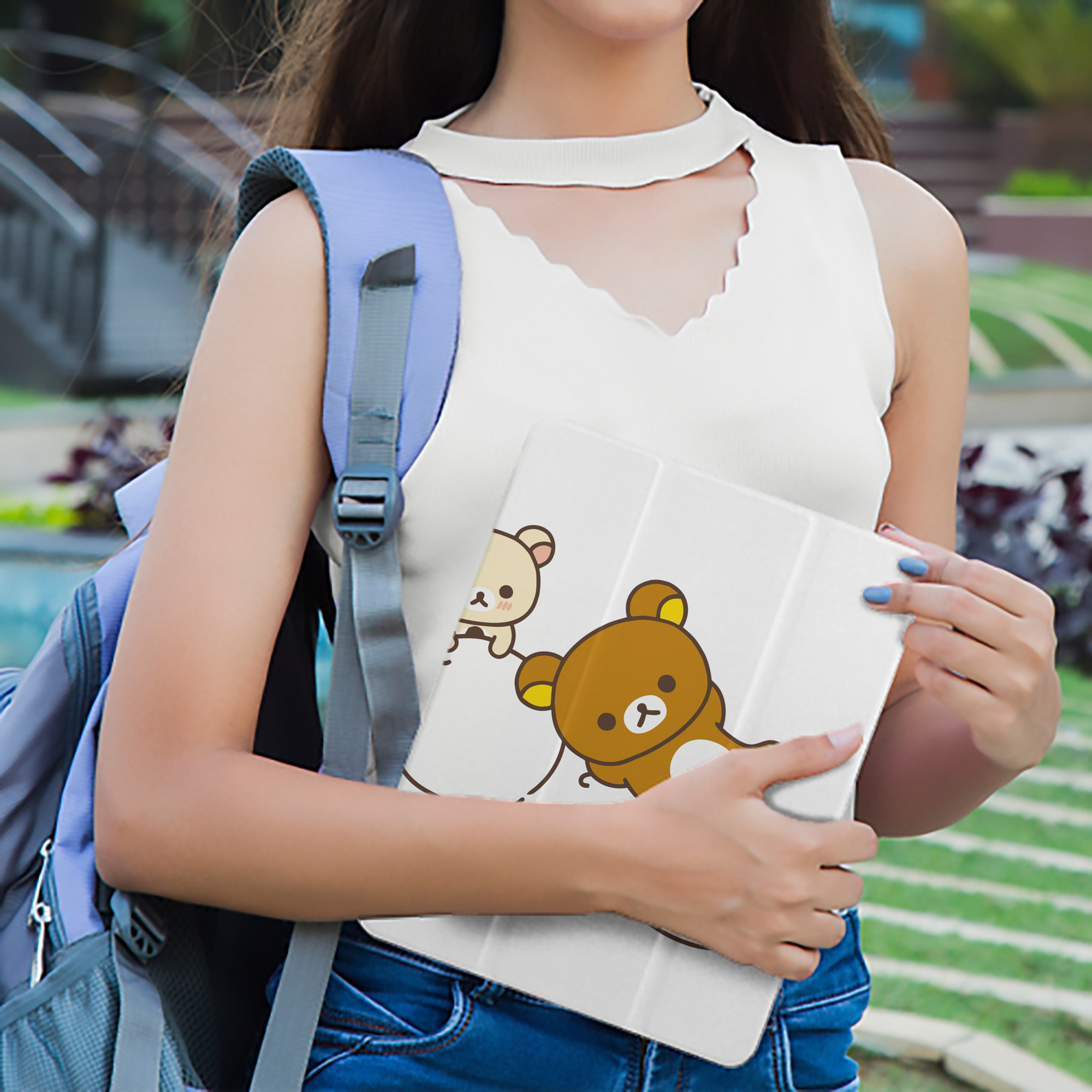 リラックマ リラックマ キイロイトリ Rilakkuma Korilakkuma Kiiroitori IPad ケース ペン収納付き 三つ折りスタンド PUレザー×シリコン 対応機種9.5/10.5/10.9インチ