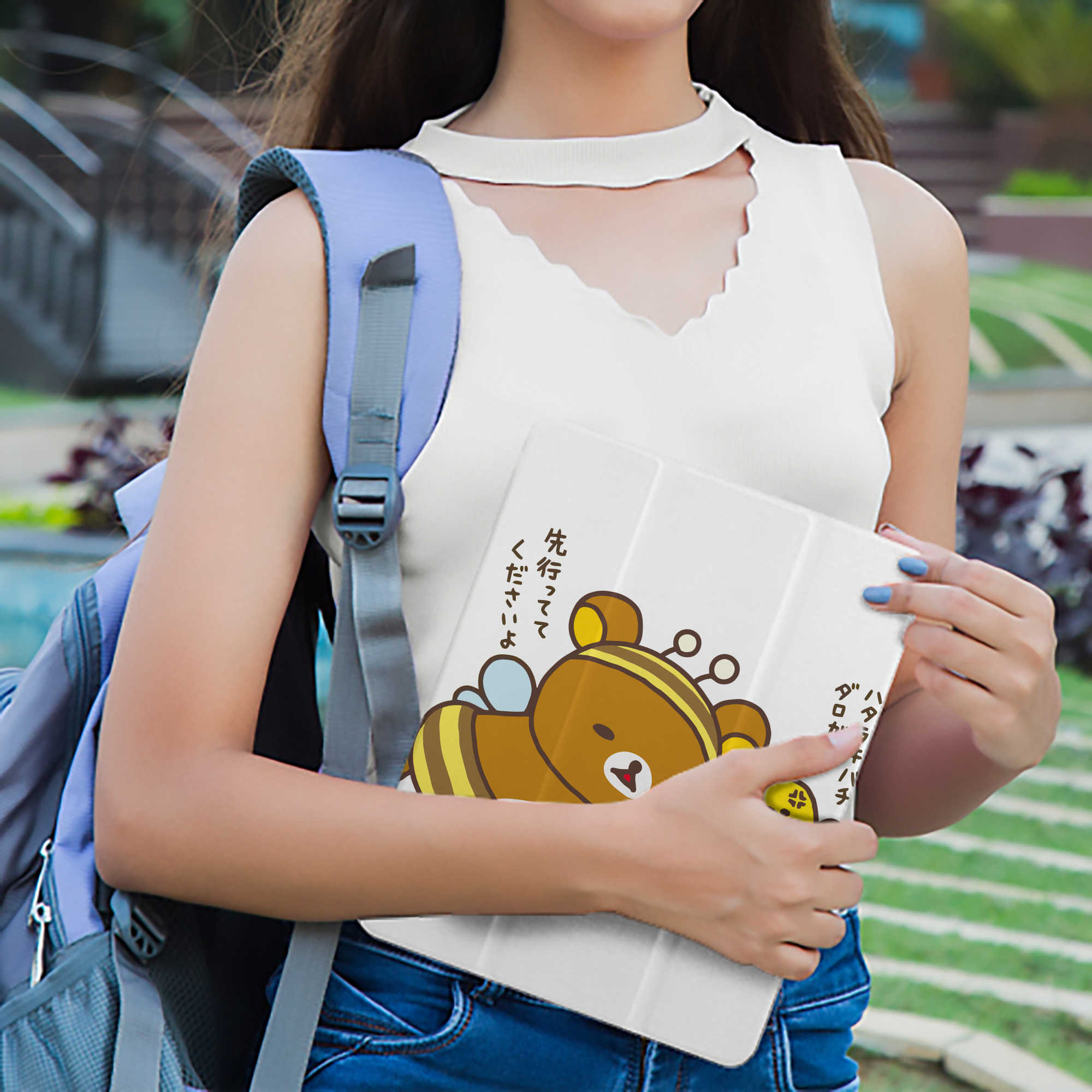 リラックマ リラックマ キイロイトリ Rilakkuma Korilakkuma Kiiroitori IPad ケース ペン収納付き 三つ折りスタンド PUレザー×シリコン 対応機種9.5/10.5/10.9インチ