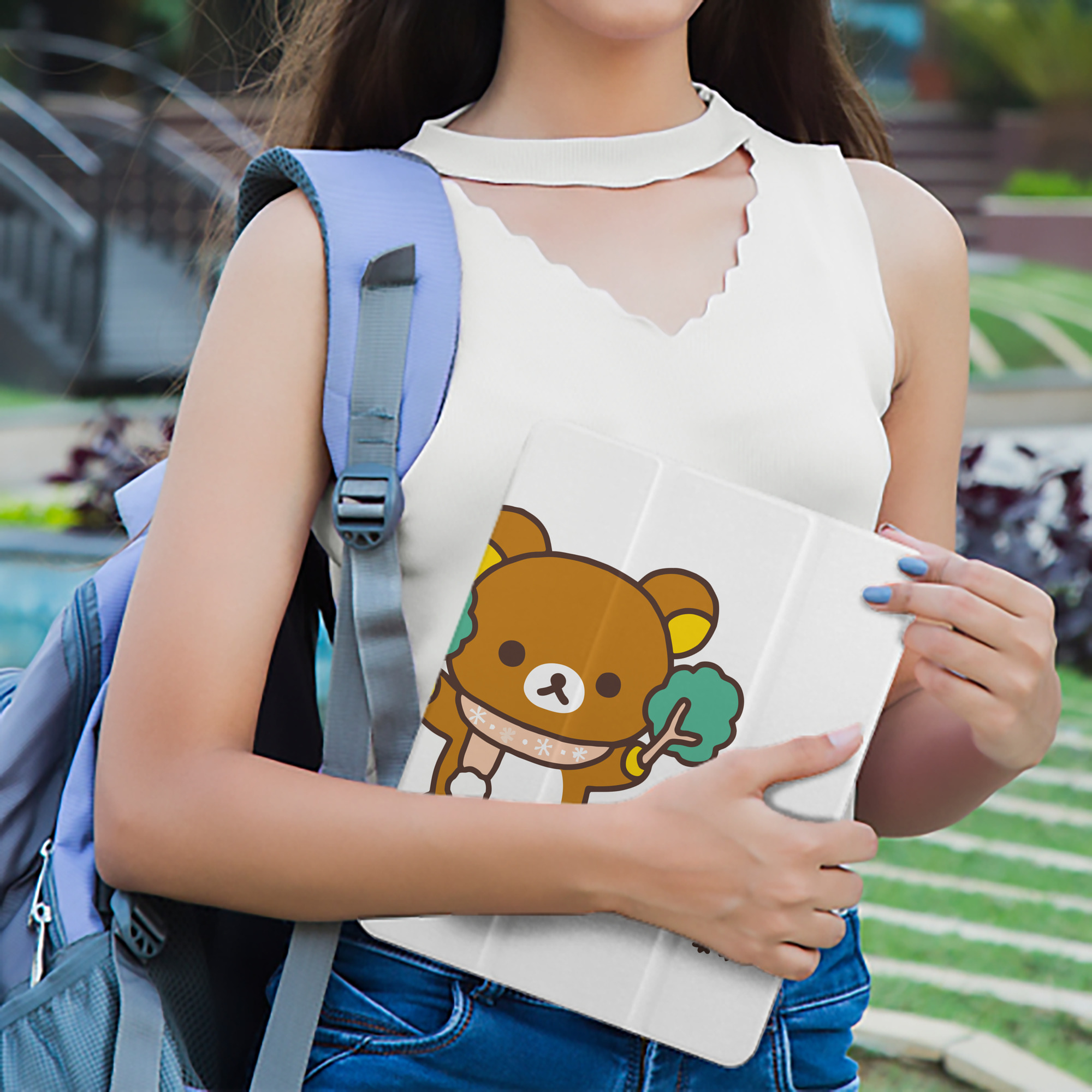 リラックマ リラックマ キイロイトリ Rilakkuma Korilakkuma Kiiroitori IPad ケース ペン収納付き 三つ折りスタンド PUレザー×シリコン 対応機種9.5/10.5/10.9インチ
