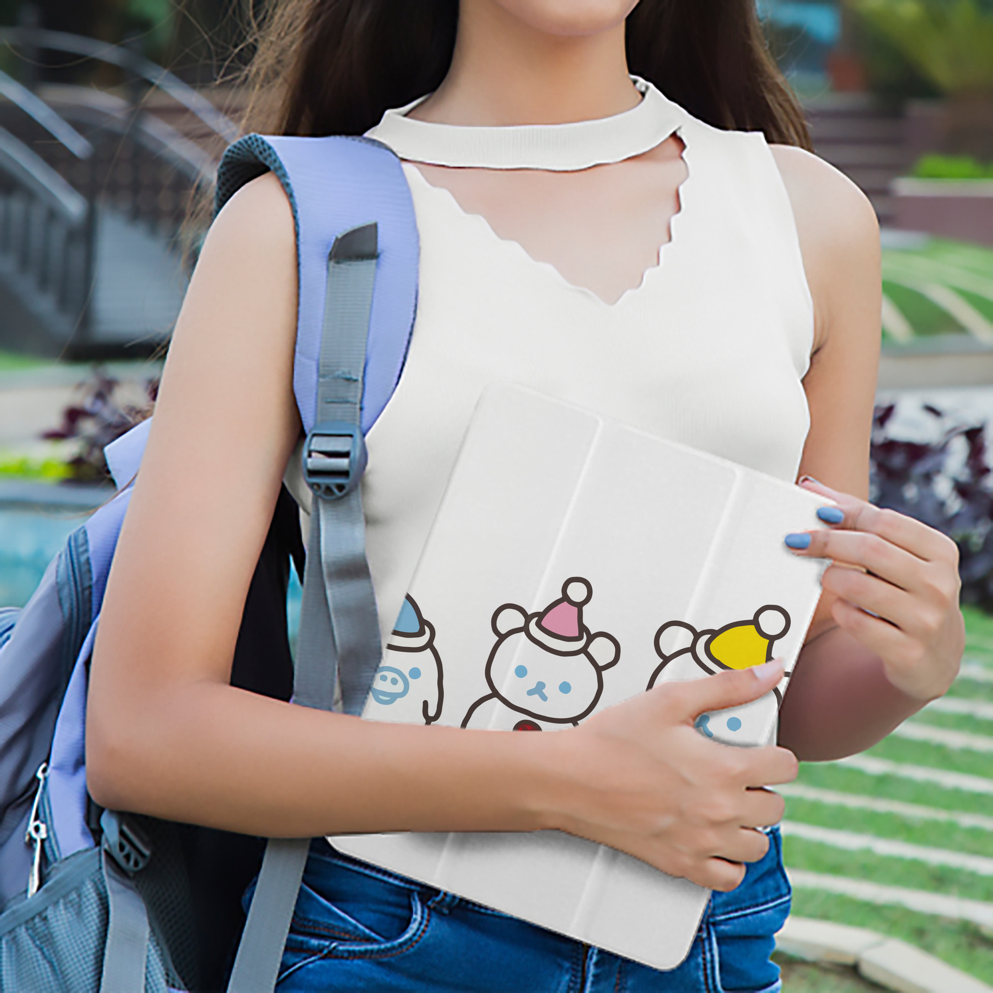 リラックマ リラックマ キイロイトリ Rilakkuma Korilakkuma Kiiroitori IPad ケース ペン収納付き 三つ折りスタンド PUレザー×シリコン 対応機種9.5/10.5/10.9インチ
