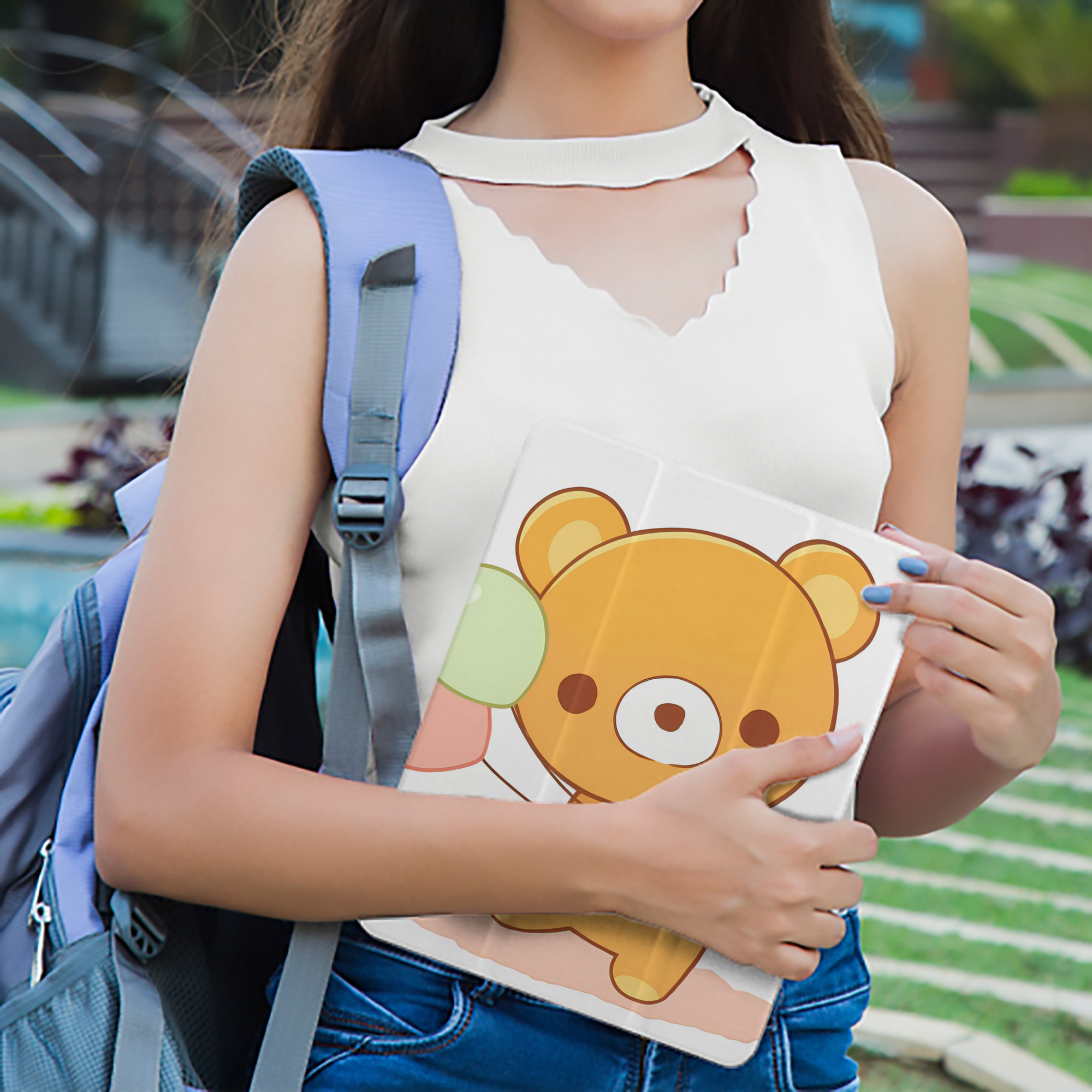 リラックマ リラックマ キイロイトリ Rilakkuma Korilakkuma Kiiroitori IPad ケース ペン収納付き 三つ折りスタンド PUレザー×シリコン 対応機種9.5/10.5/10.9インチ