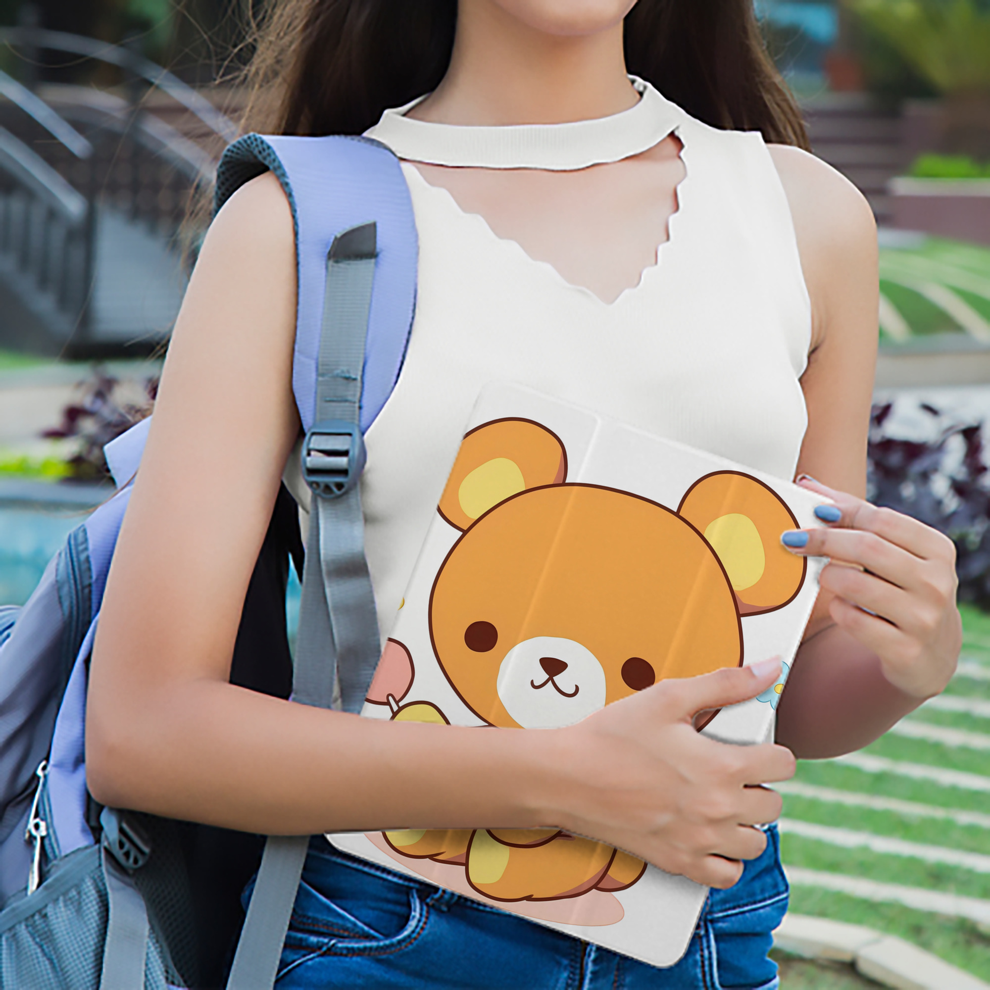 リラックマ リラックマ キイロイトリ Rilakkuma Korilakkuma Kiiroitori IPad ケース ペン収納付き 三つ折りスタンド PUレザー×シリコン 対応機種9.5/10.5/10.9インチ