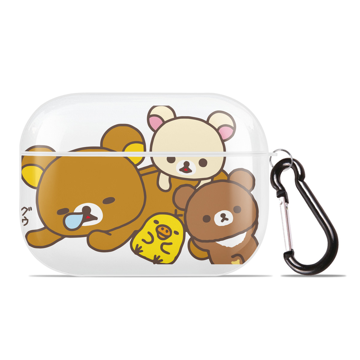 （画像用） リラックマ リラックマ キイロイトリ Rilakkuma Korilakkuma Kiiroitori 【AirPods Pro用】ハードシェル保護ケース 耐衝撃・防指紋・カラビナ付き商品仕様