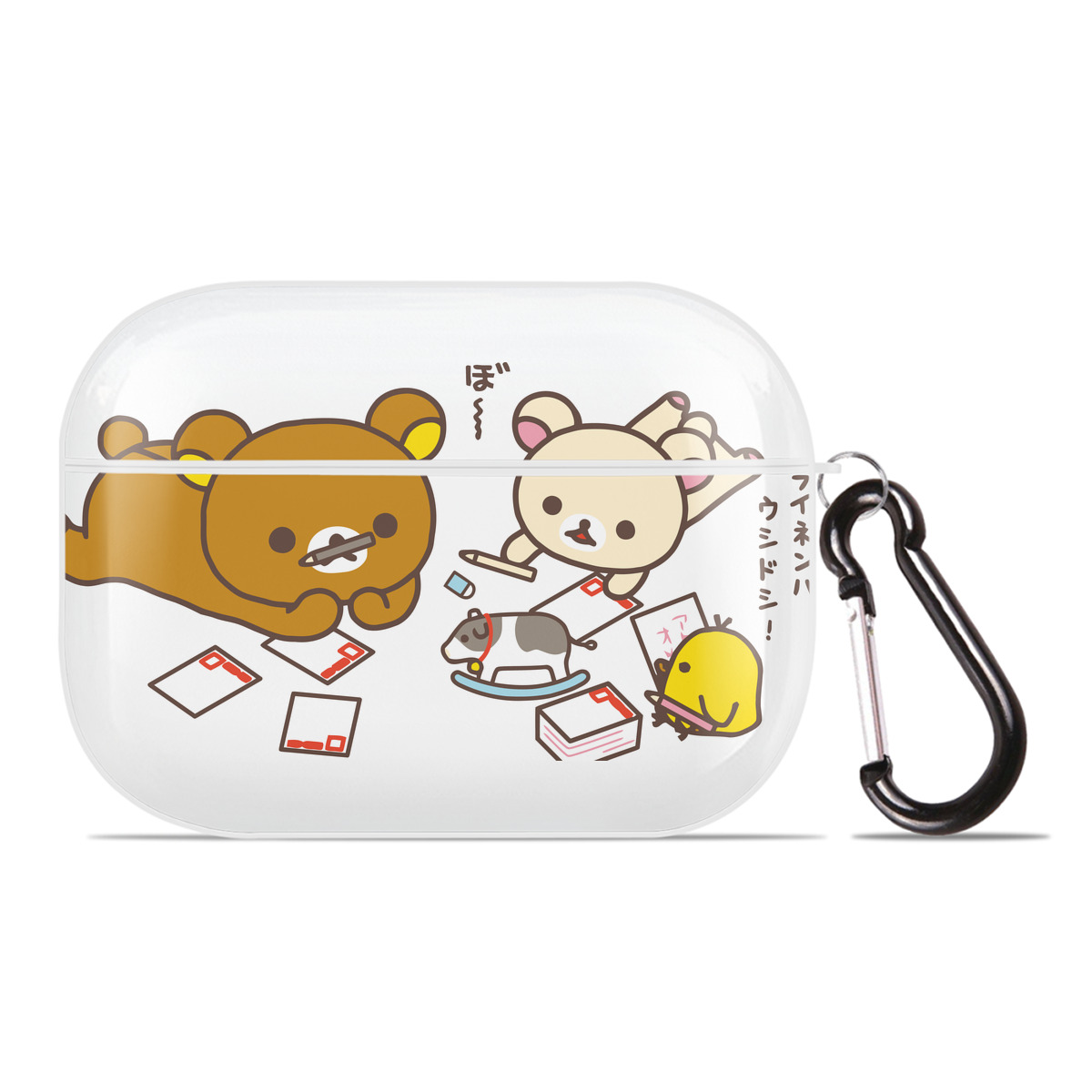 （画像用） リラックマ リラックマ キイロイトリ Rilakkuma Korilakkuma Kiiroitori 【AirPods Pro用】ハードシェル保護ケース 耐衝撃・防指紋・カラビナ付き商品仕様