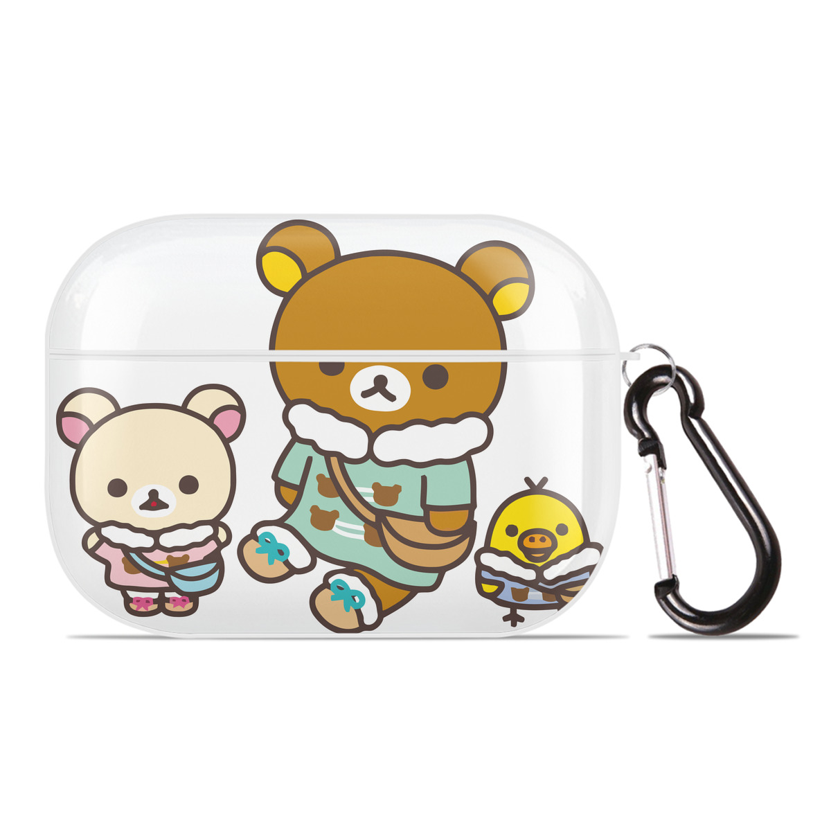 （画像用） リラックマ リラックマ キイロイトリ Rilakkuma Korilakkuma Kiiroitori 【AirPods Pro用】ハードシェル保護ケース 耐衝撃・防指紋・カラビナ付き商品仕様