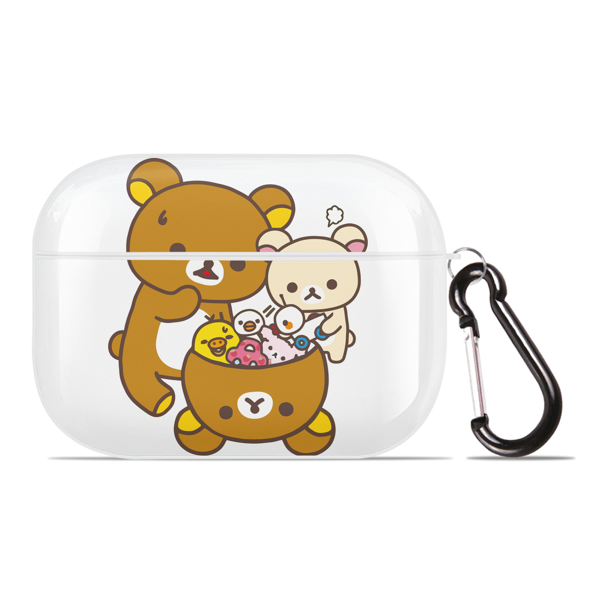 （画像用） リラックマ リラックマ キイロイトリ Rilakkuma Korilakkuma Kiiroitori 【AirPods Pro用】ハードシェル保護ケース 耐衝撃・防指紋・カラビナ付き商品仕様