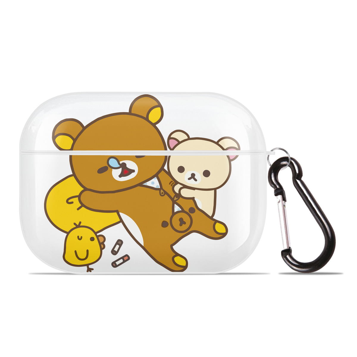 （画像用） リラックマ リラックマ キイロイトリ Rilakkuma Korilakkuma Kiiroitori 【AirPods Pro用】ハードシェル保護ケース 耐衝撃・防指紋・カラビナ付き商品仕様