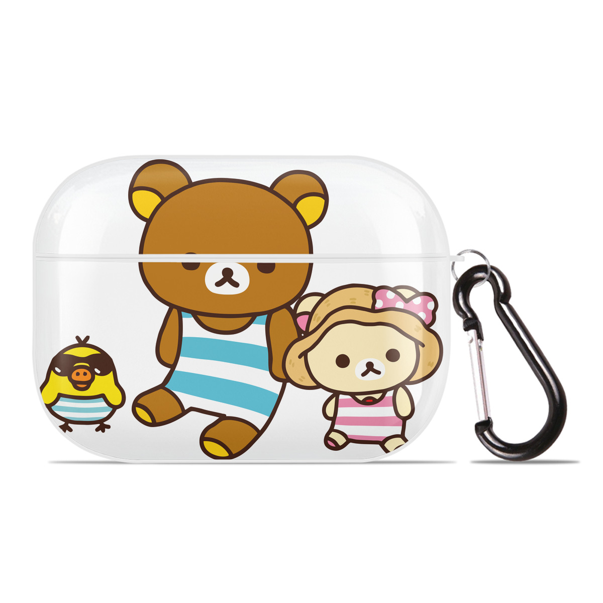 （画像用） リラックマ リラックマ キイロイトリ Rilakkuma Korilakkuma Kiiroitori 【AirPods Pro用】ハードシェル保護ケース 耐衝撃・防指紋・カラビナ付き商品仕様