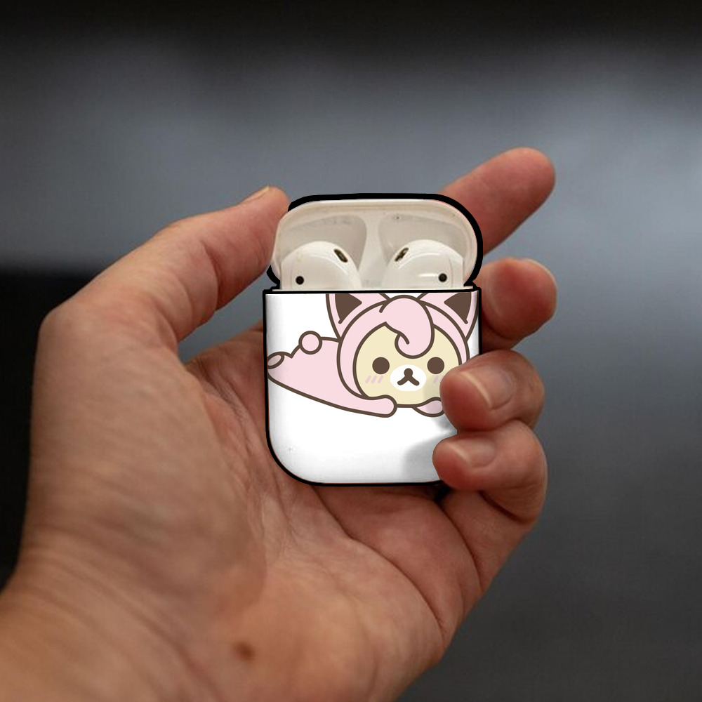 リラックマ リラックマ キイロイトリ Rilakkuma Korilakkuma Kiiroitori AirPods 第2世代保護ケース ハードシェル ブラック 耐衝撃・防指紋・カラビナ付き