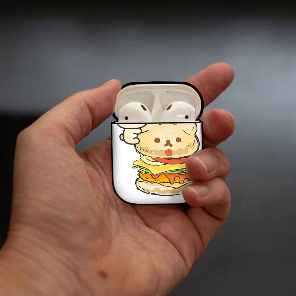 リラックマ リラックマ キイロイトリ Rilakkuma Korilakkuma Kiiroitori AirPods 第2世代保護ケース ハードシェル ブラック 耐衝撃・防指紋・カラビナ付き