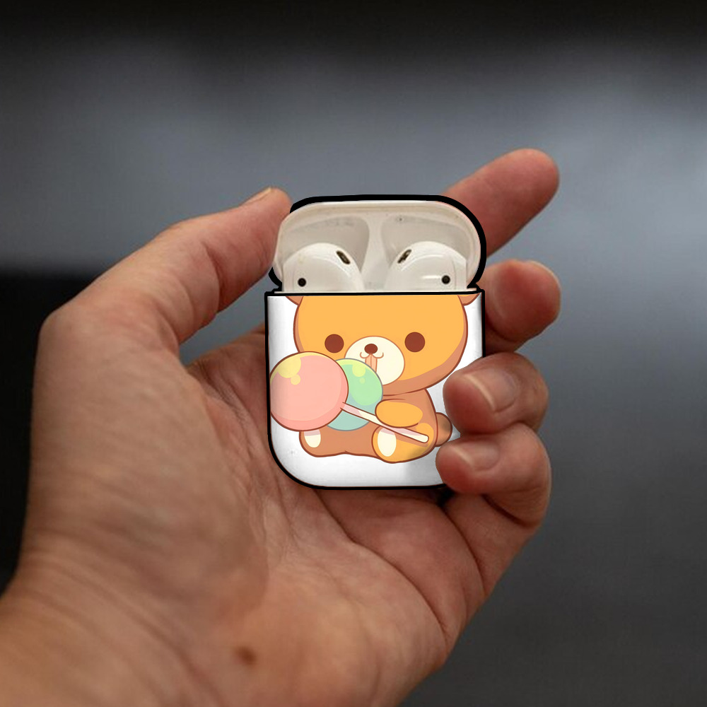 リラックマ リラックマ キイロイトリ Rilakkuma Korilakkuma Kiiroitori AirPods 第2世代保護ケース ハードシェル ブラック 耐衝撃・防指紋・カラビナ付き