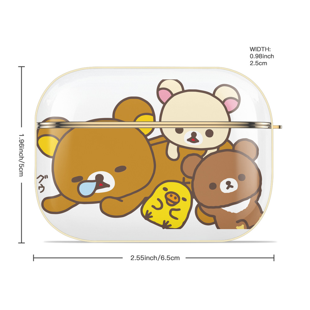 リラックマ リラックマ キイロイトリ Rilakkuma Korilakkuma Kiiroitori 【AirPods Pro用】ハードシェル保護ケース｜耐衝撃・防指紋・カラビナ付き商品仕様