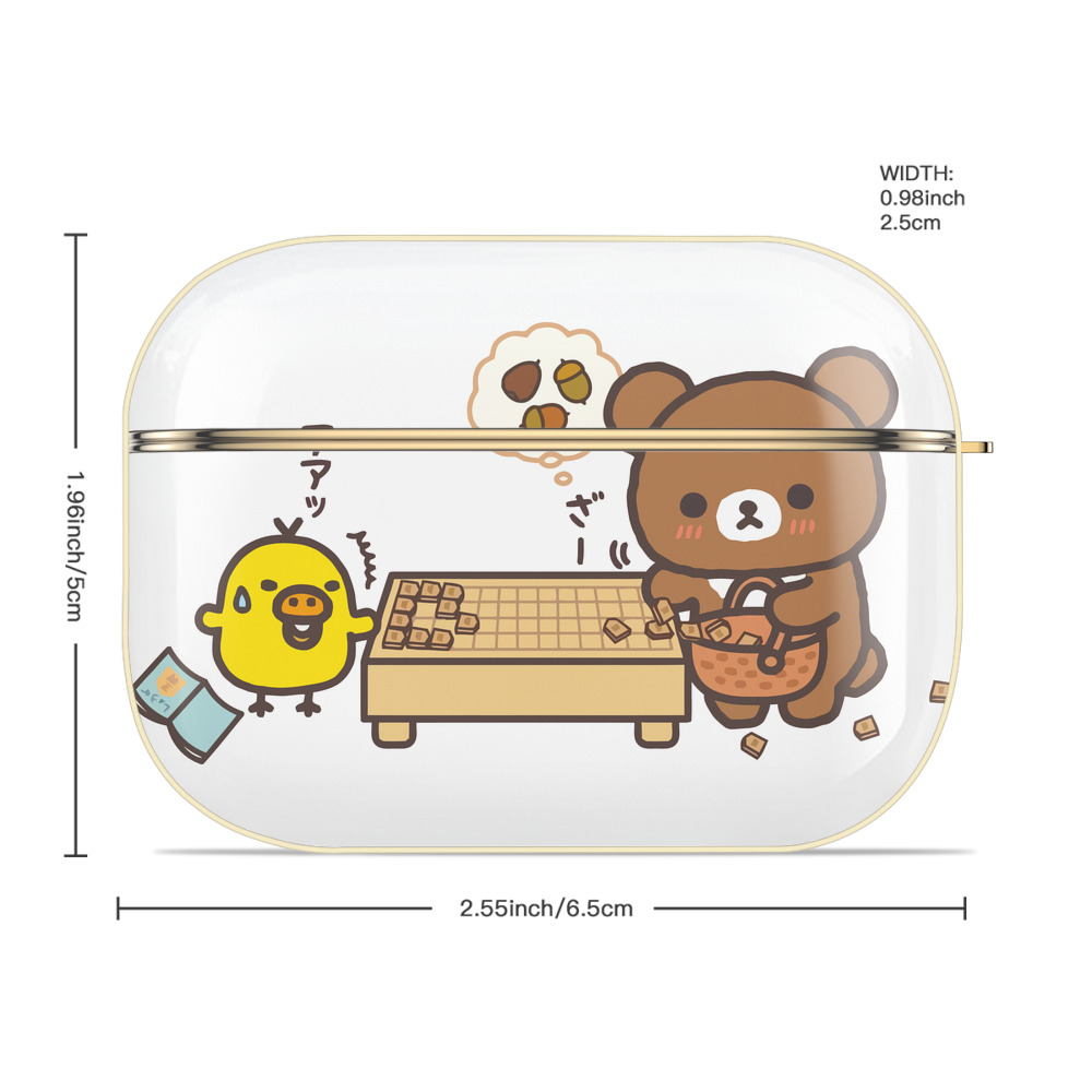リラックマ リラックマ キイロイトリ Rilakkuma Korilakkuma Kiiroitori 【AirPods Pro用】ハードシェル保護ケース｜耐衝撃・防指紋・カラビナ付き商品仕様