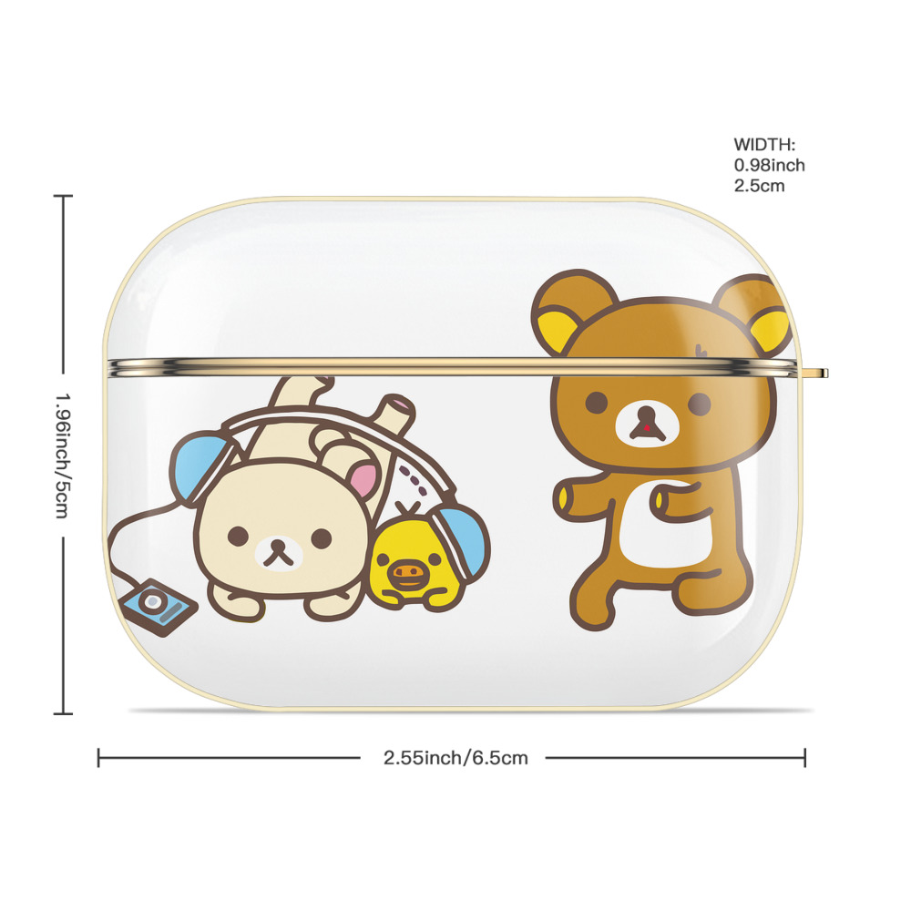 リラックマ リラックマ キイロイトリ Rilakkuma Korilakkuma Kiiroitori 【AirPods Pro用】ハードシェル保護ケース｜耐衝撃・防指紋・カラビナ付き商品仕様