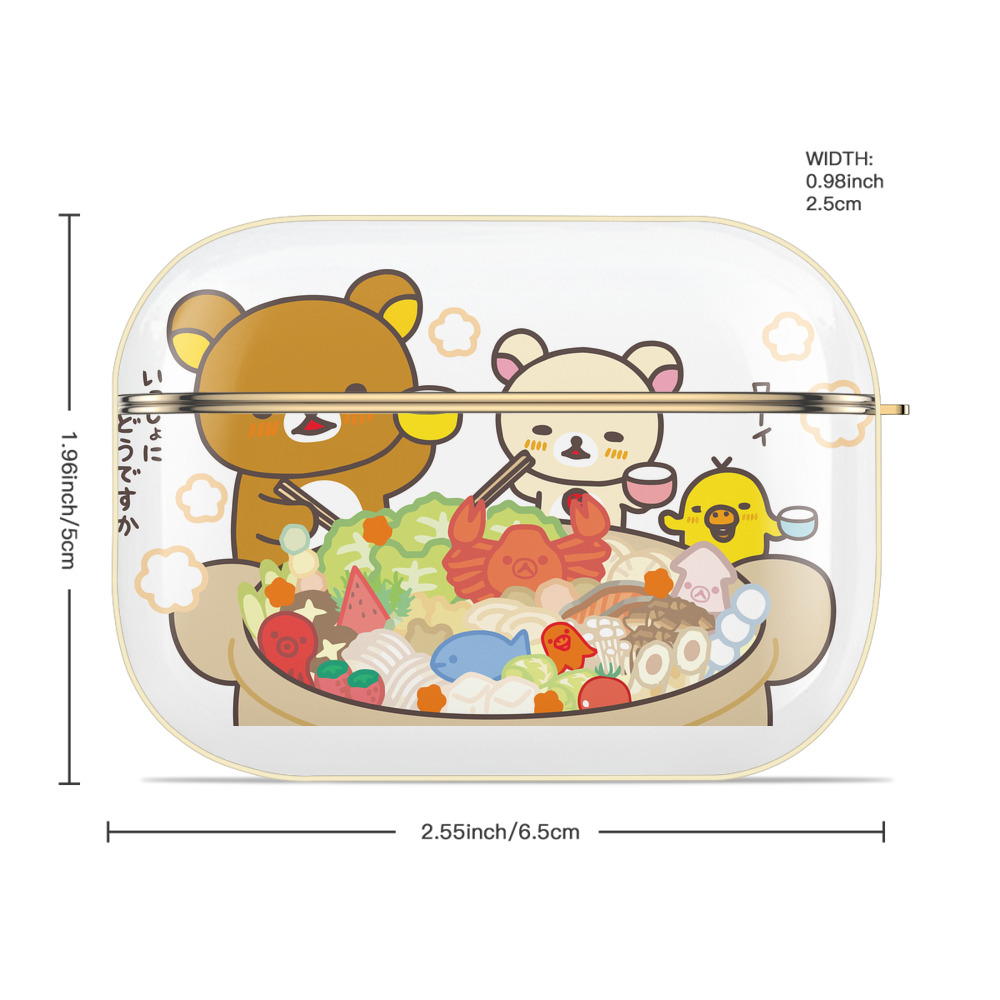 リラックマ リラックマ キイロイトリ Rilakkuma Korilakkuma Kiiroitori 【AirPods Pro用】ハードシェル保護ケース｜耐衝撃・防指紋・カラビナ付き商品仕様