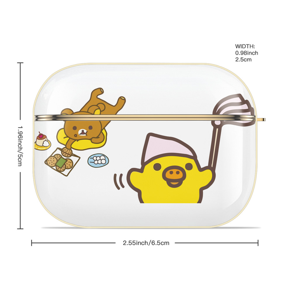 リラックマ リラックマ キイロイトリ Rilakkuma Korilakkuma Kiiroitori 【AirPods Pro用】ハードシェル保護ケース｜耐衝撃・防指紋・カラビナ付き商品仕様
