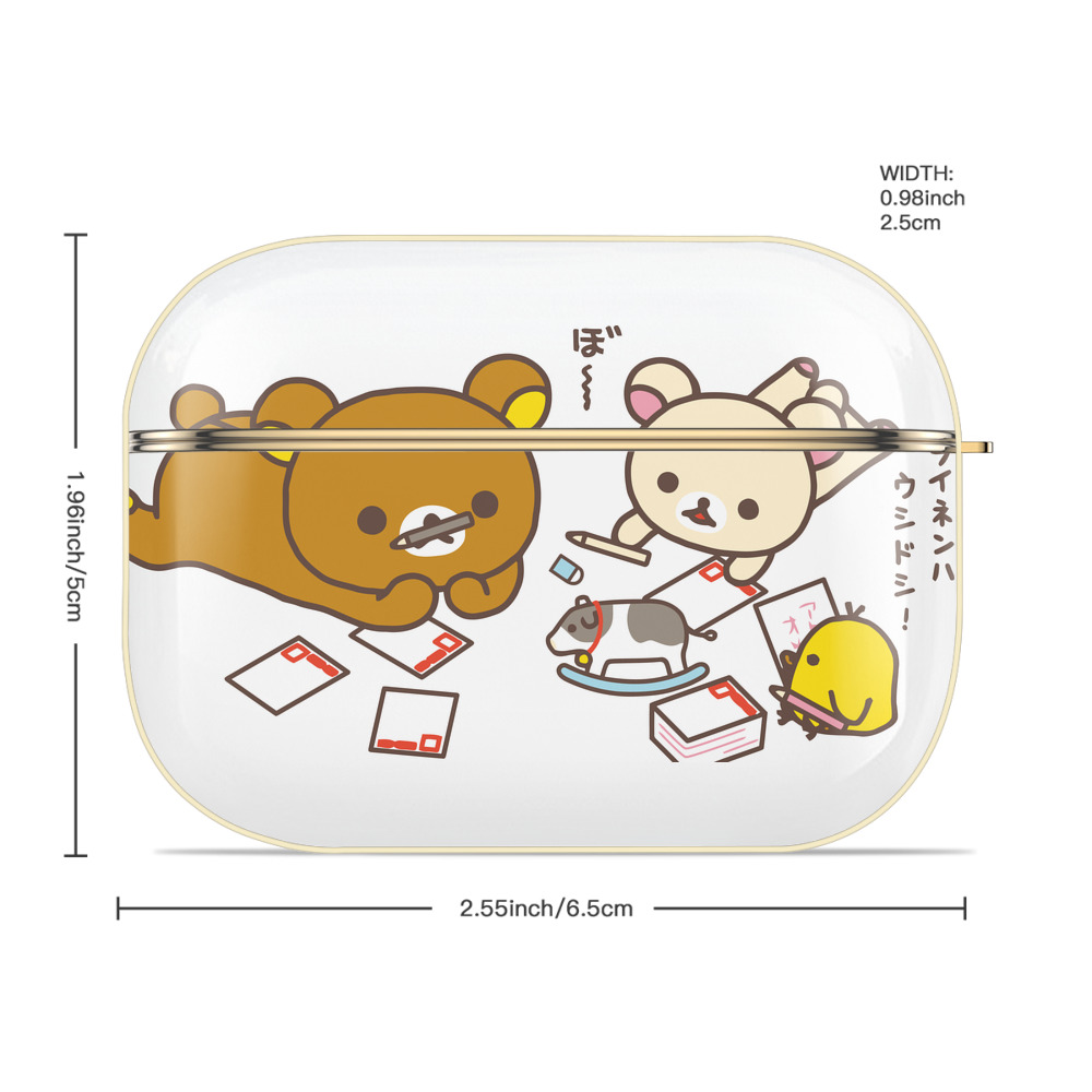 リラックマ リラックマ キイロイトリ Rilakkuma Korilakkuma Kiiroitori 【AirPods Pro用】ハードシェル保護ケース｜耐衝撃・防指紋・カラビナ付き商品仕様