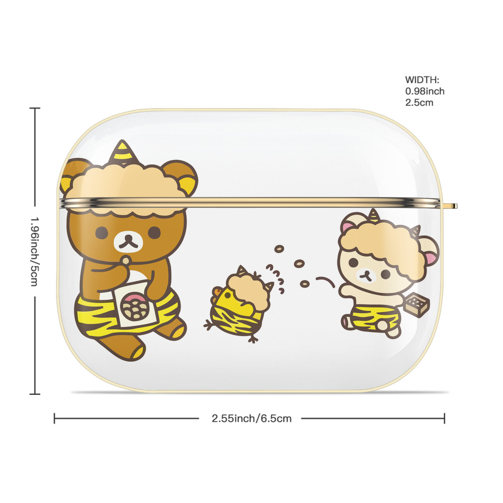 リラックマ リラックマ キイロイトリ Rilakkuma Korilakkuma Kiiroitori 【AirPods Pro用】ハードシェル保護ケース｜耐衝撃・防指紋・カラビナ付き商品仕様
