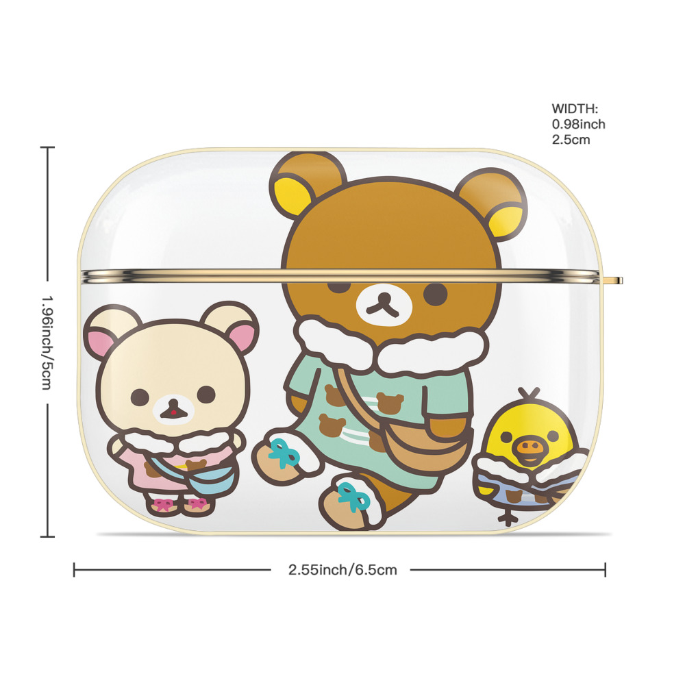 リラックマ リラックマ キイロイトリ Rilakkuma Korilakkuma Kiiroitori 【AirPods Pro用】ハードシェル保護ケース｜耐衝撃・防指紋・カラビナ付き商品仕様