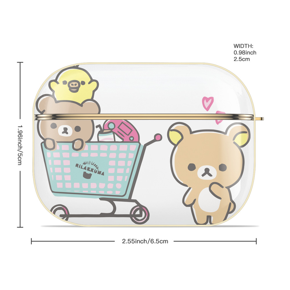 リラックマ リラックマ キイロイトリ Rilakkuma Korilakkuma Kiiroitori 【AirPods Pro用】ハードシェル保護ケース｜耐衝撃・防指紋・カラビナ付き商品仕様