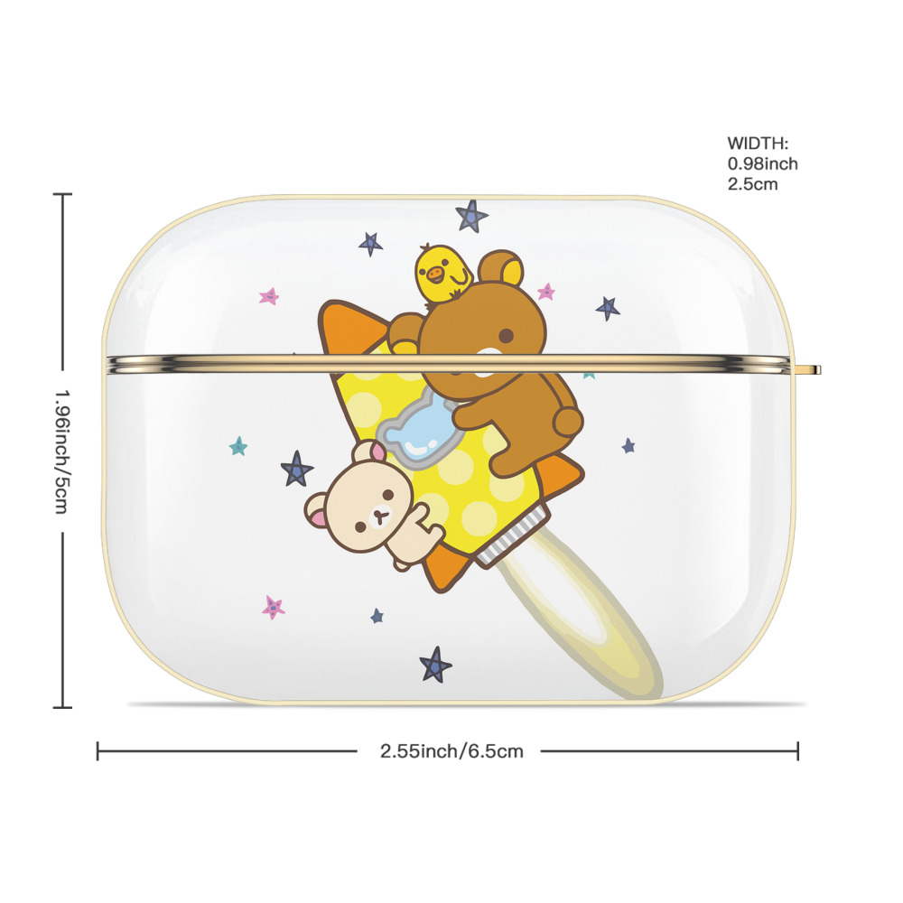リラックマ リラックマ キイロイトリ Rilakkuma Korilakkuma Kiiroitori 【AirPods Pro用】ハードシェル保護ケース｜耐衝撃・防指紋・カラビナ付き商品仕様
