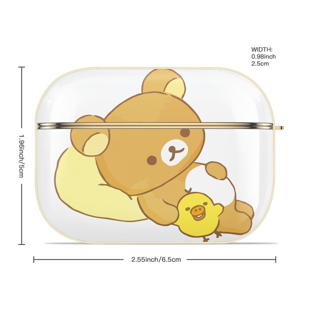 リラックマ リラックマ キイロイトリ Rilakkuma Korilakkuma Kiiroitori 【AirPods Pro用】ハードシェル保護ケース｜耐衝撃・防指紋・カラビナ付き商品仕様