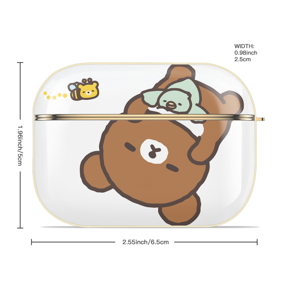 リラックマ リラックマ キイロイトリ Rilakkuma Korilakkuma Kiiroitori 【AirPods Pro用】ハードシェル保護ケース｜耐衝撃・防指紋・カラビナ付き商品仕様